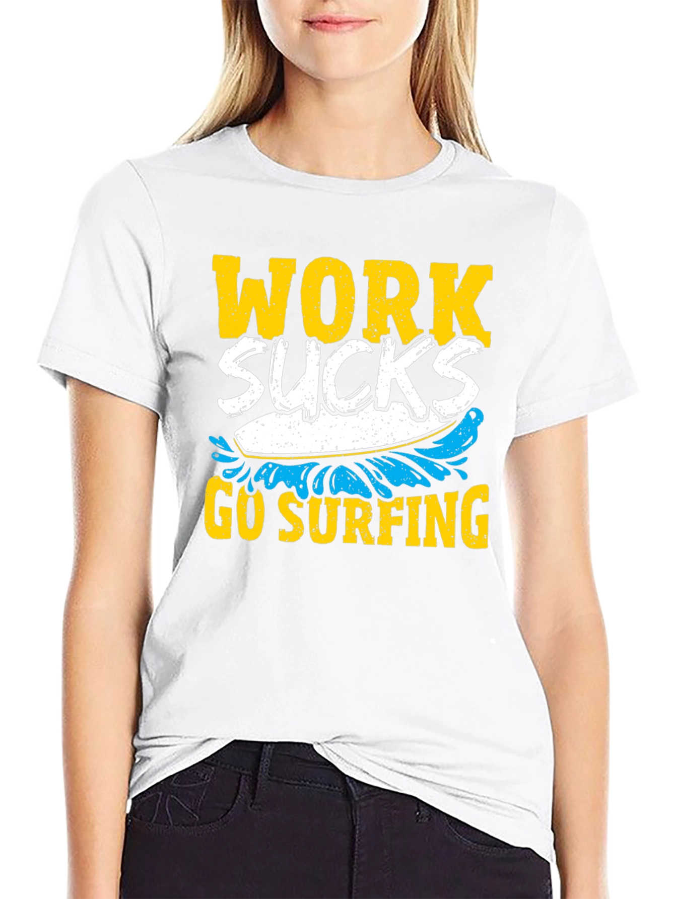 Work Sucks Go Surfing Graphic Tee