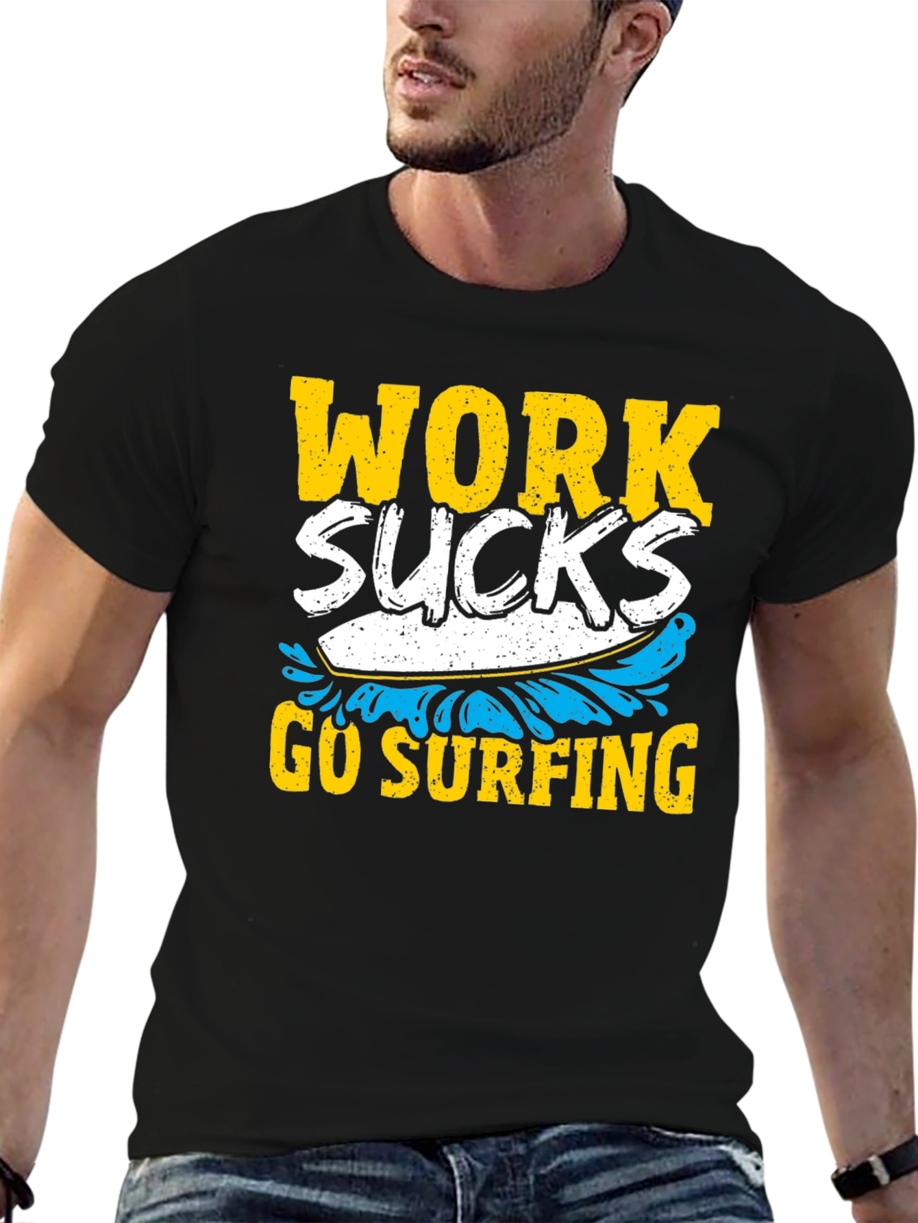 Work Sucks Go Surfing Graphic Tee