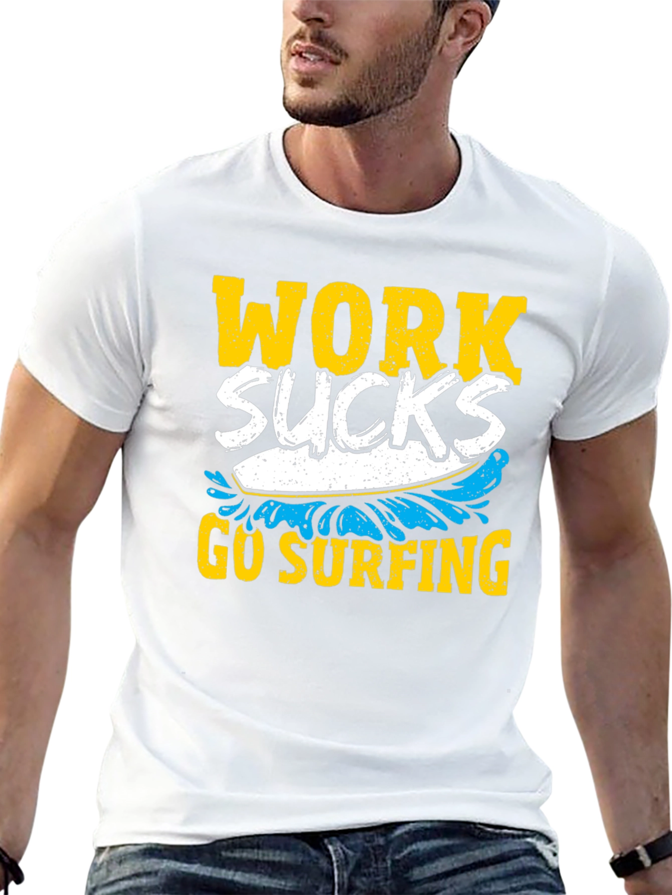 Work Sucks Go Surfing Graphic Tee