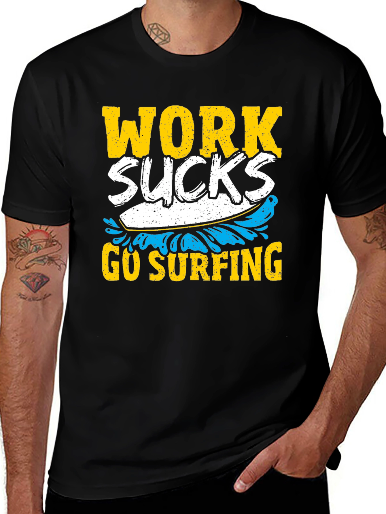 Work Sucks Go Surfing Graphic Tee