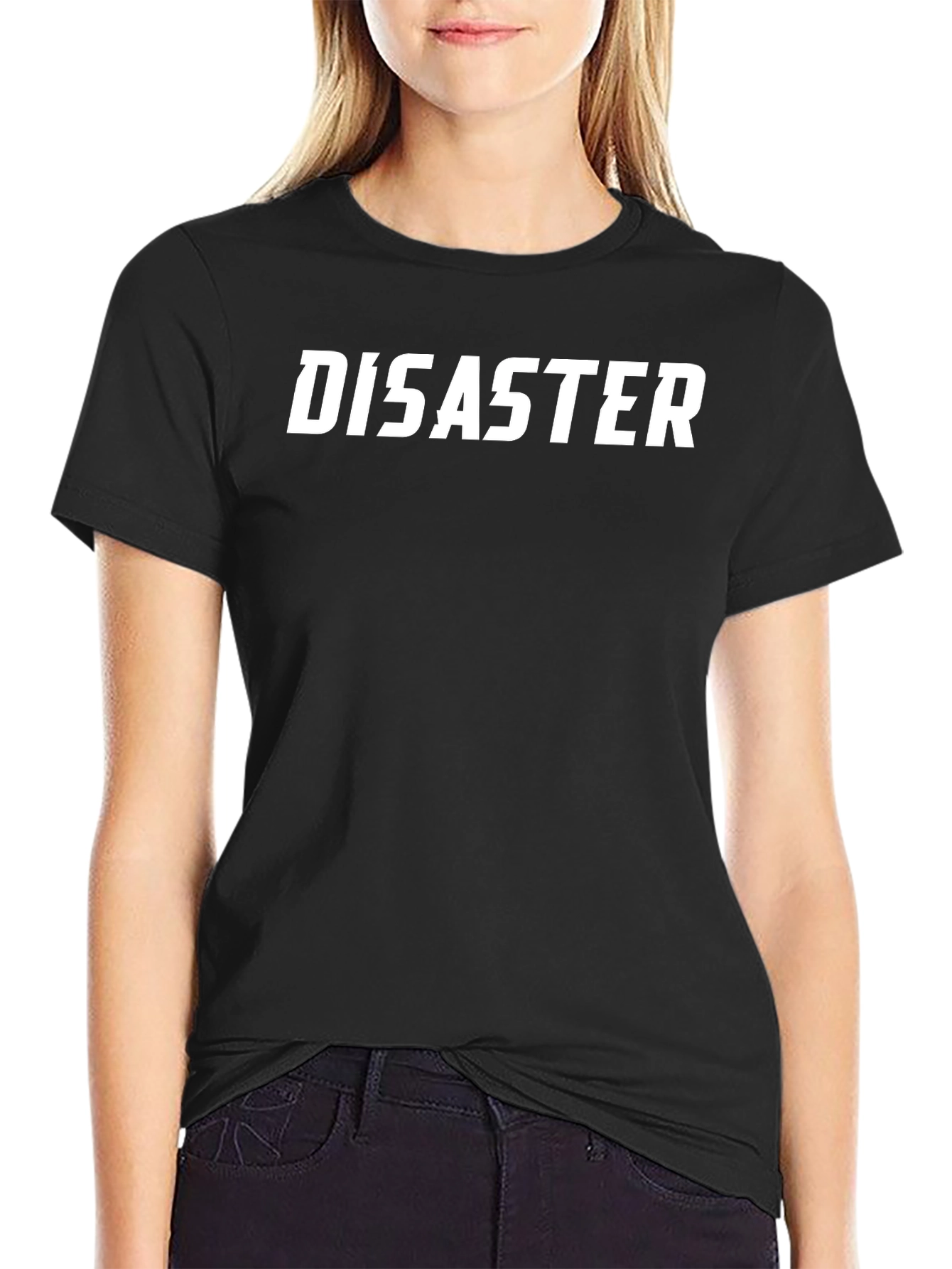 Disaster Graphic Tee - Black Cotton T-Shirt