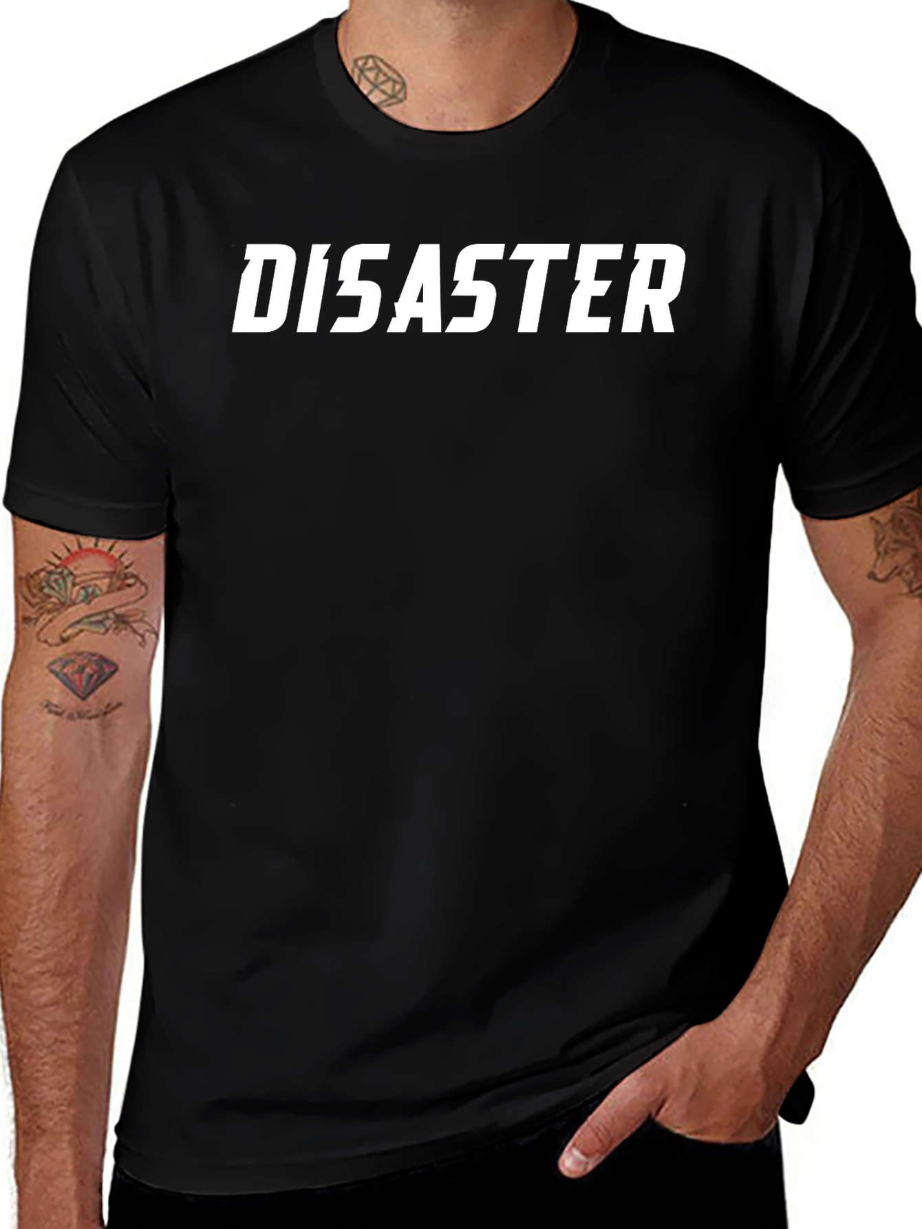 Disaster Graphic Tee - Black Cotton T-Shirt