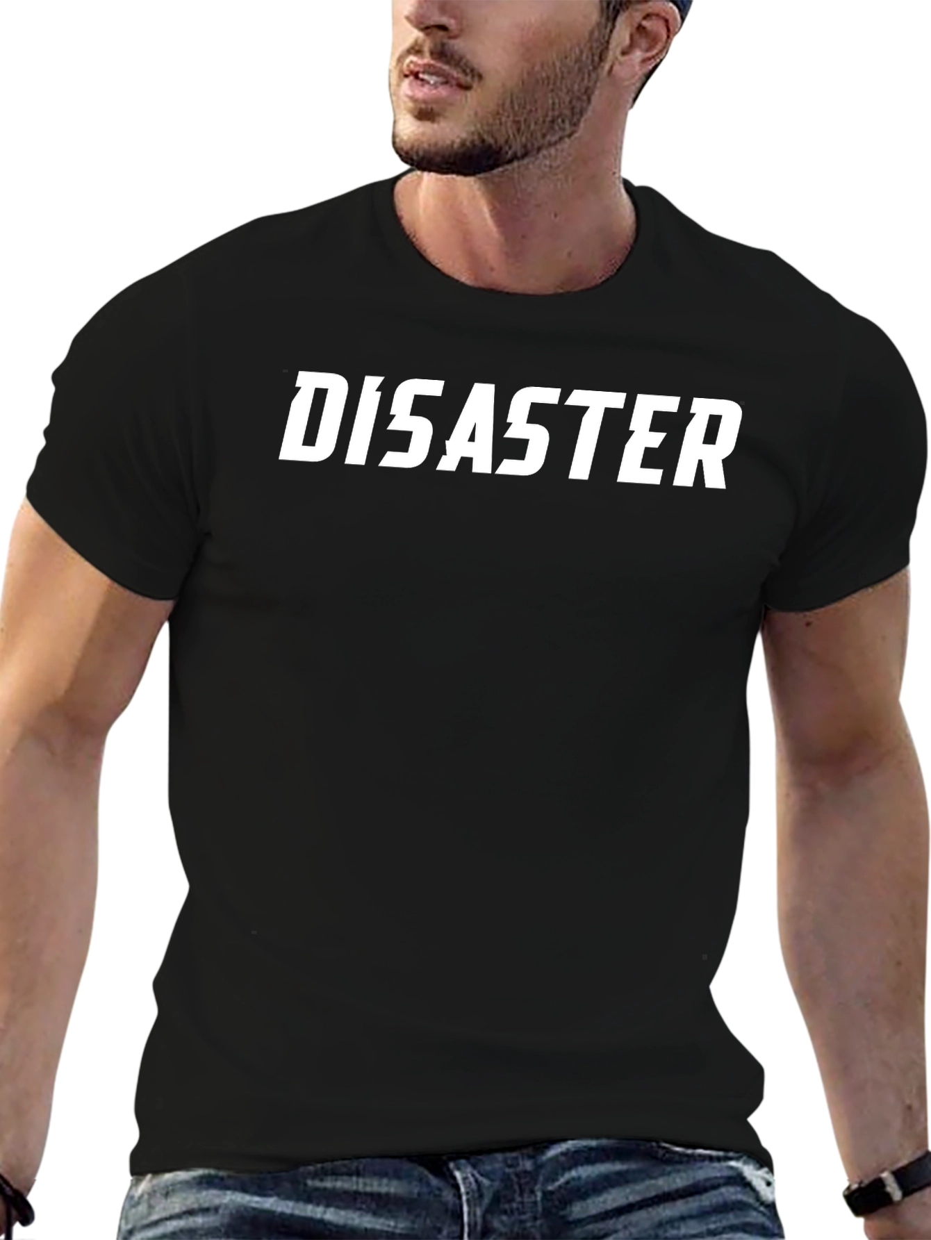 Disaster Graphic Tee - Black Cotton T-Shirt