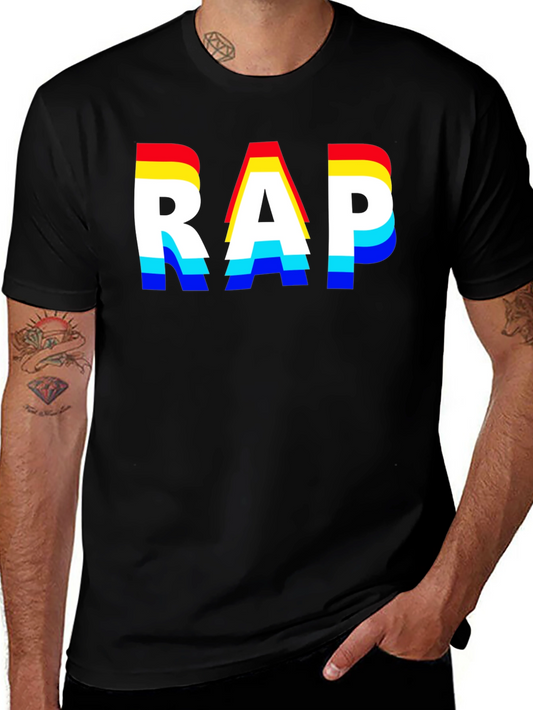 Retro RAP Graphic Tee - Mens Black T-Shirt