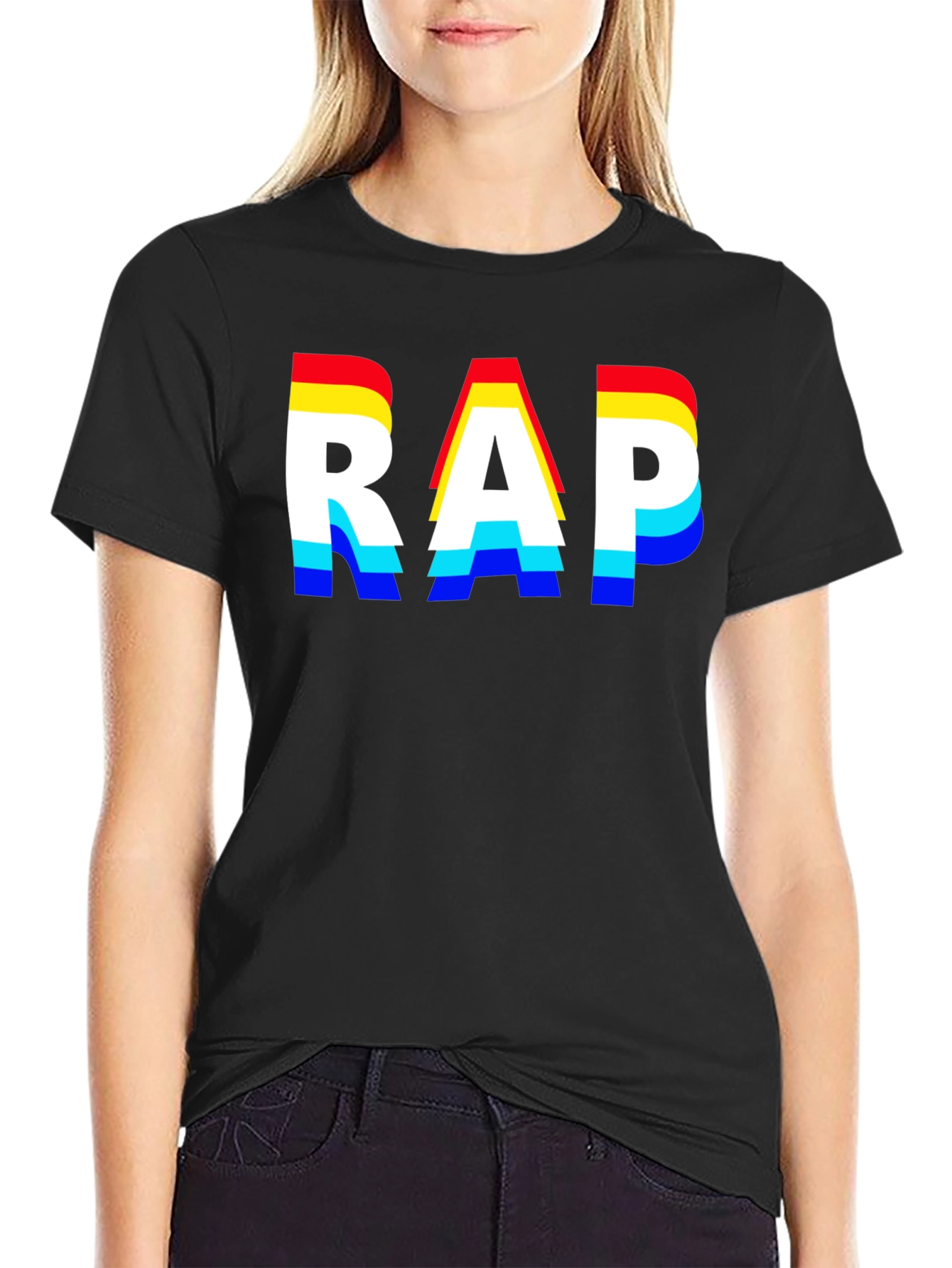 Retro RAP Graphic Tee - Mens Black T-Shirt