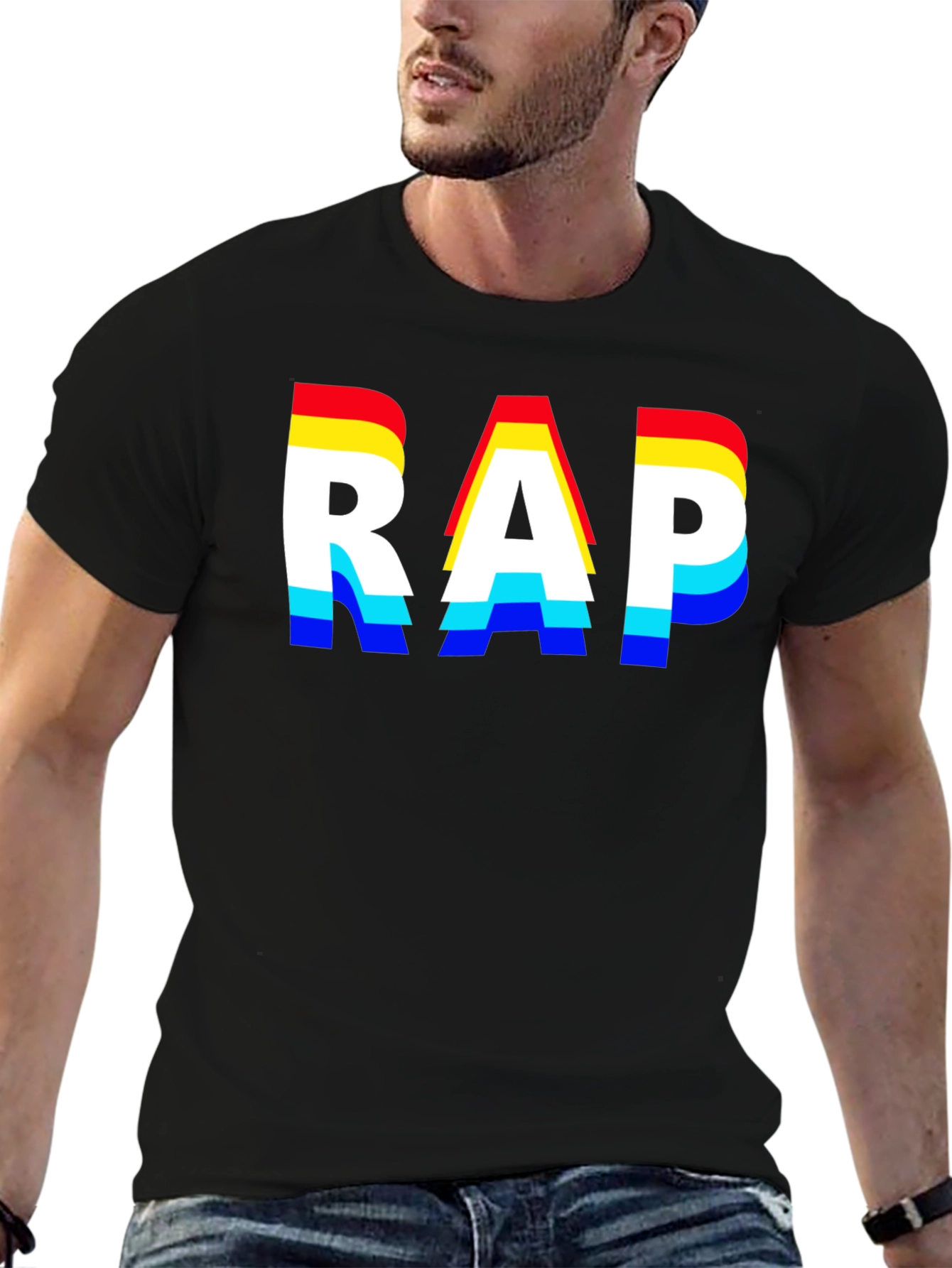 Retro RAP Graphic Tee - Mens Black T-Shirt