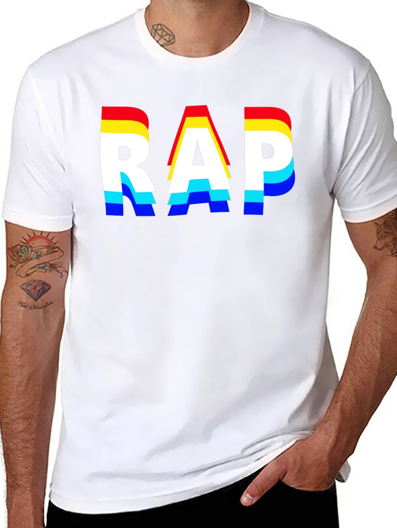 Retro RAP Graphic Tee - Mens Black T-Shirt