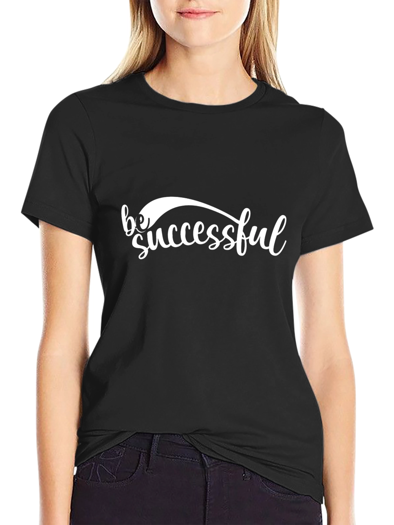 Be Successful Graphic Tee - Black Cotton T-Shirt