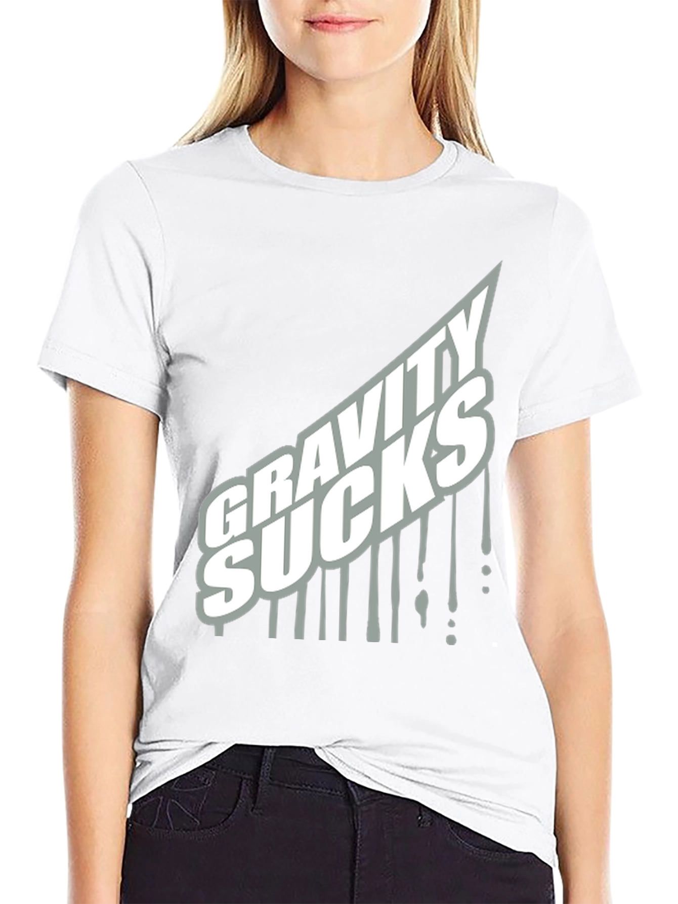 Gravity Sucks Graphic Tee - Black Cotton T-Shirt