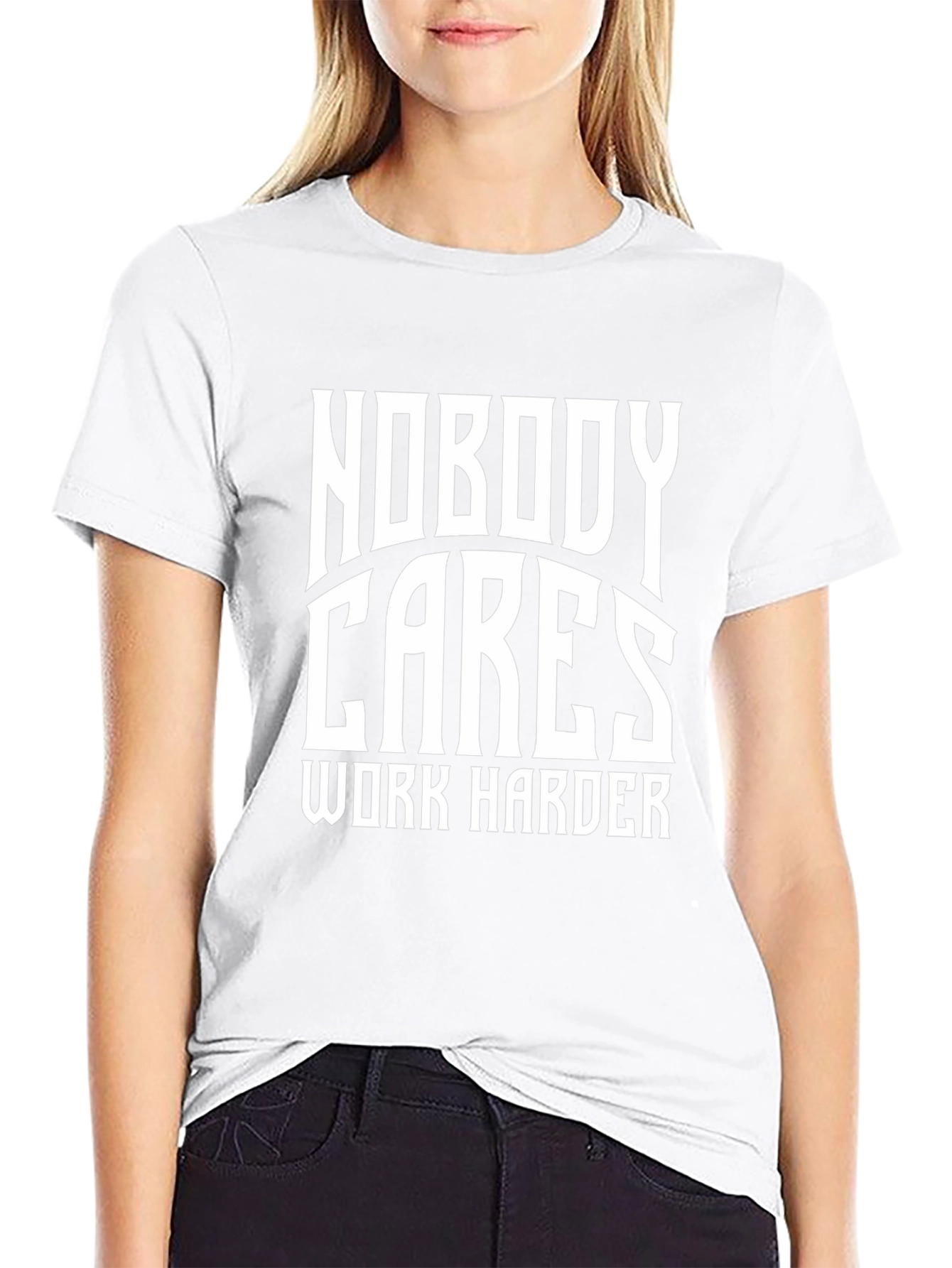 Nobody Cares Work Harder Black Graphic Tee