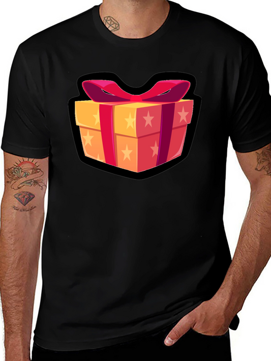 Festive Gift Box Graphic Tee - Soft Cotton Comfort