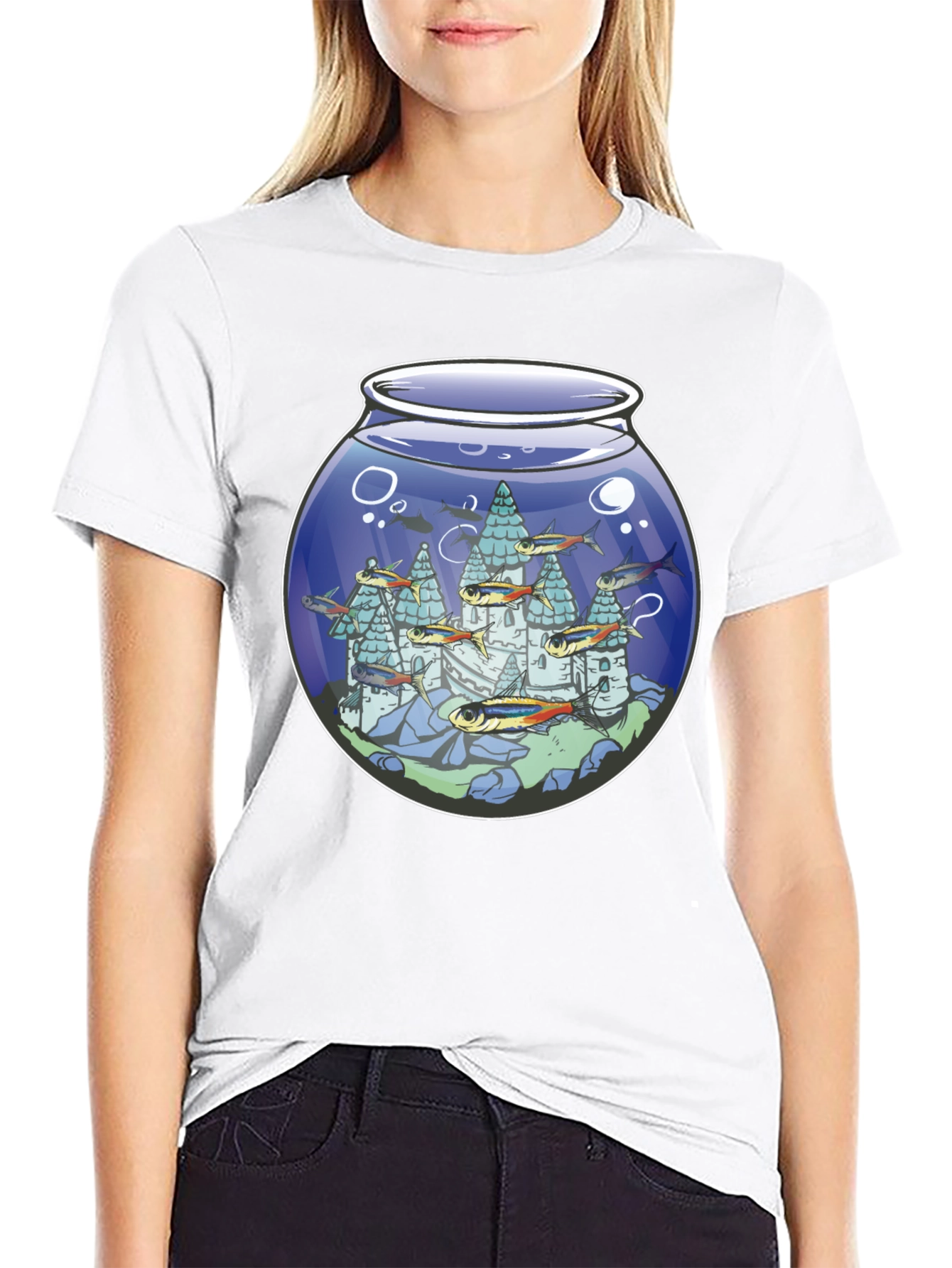 Fishbowl Castle Graphic T-Shirt