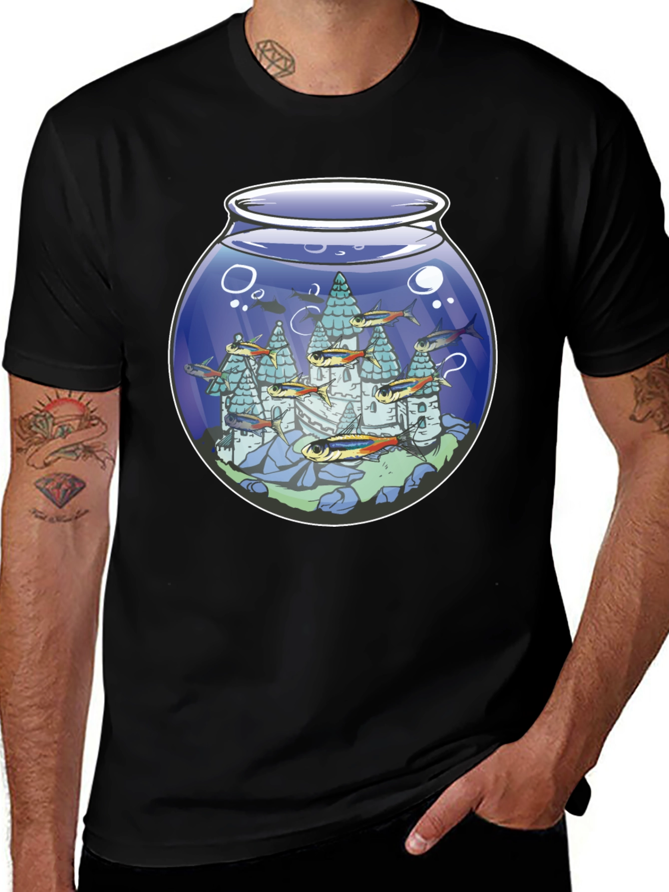 Fishbowl Castle Graphic T-Shirt