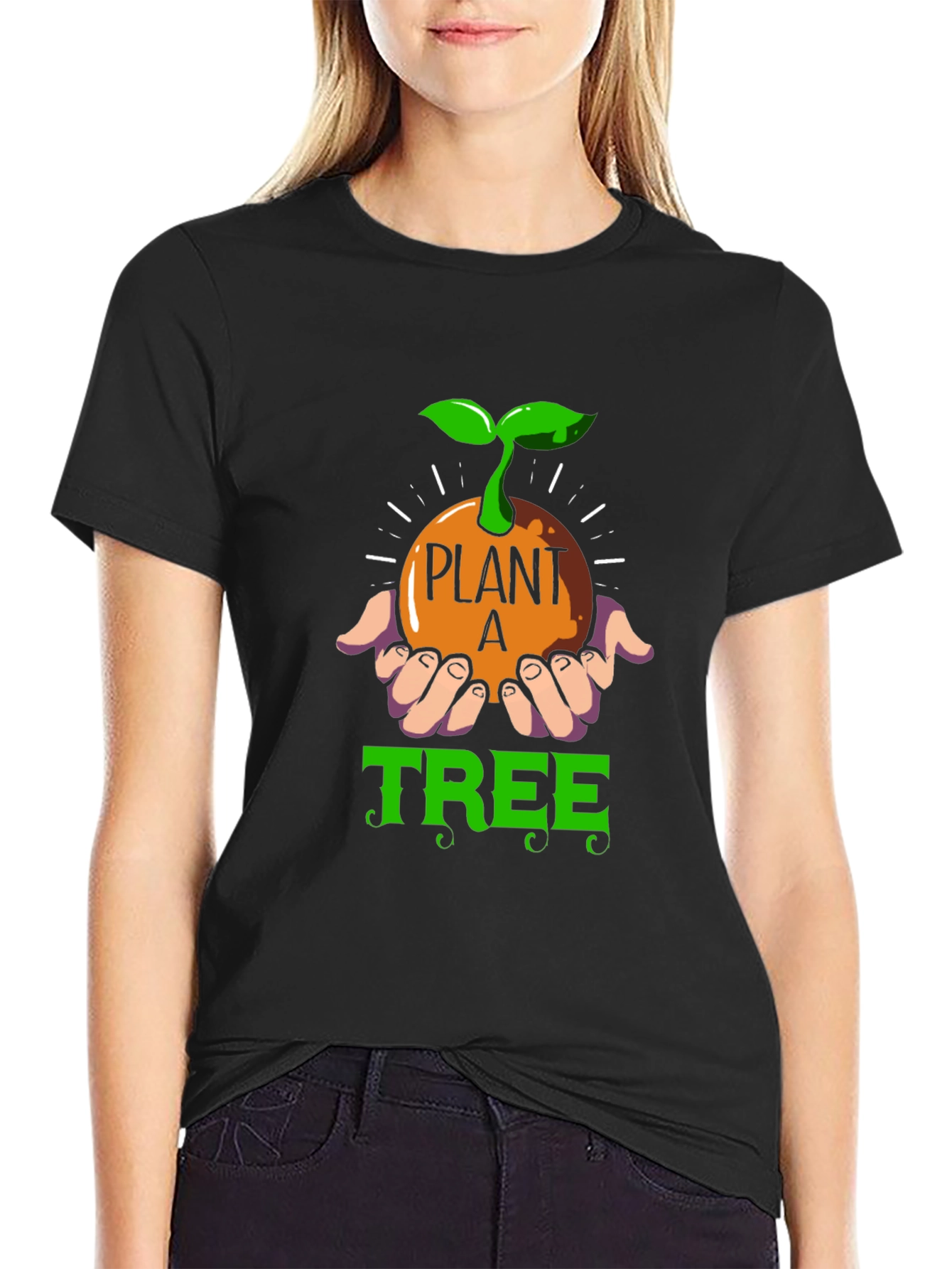 Plant a Tree Graphic Tee - Eco-Friendly Cotton Blend