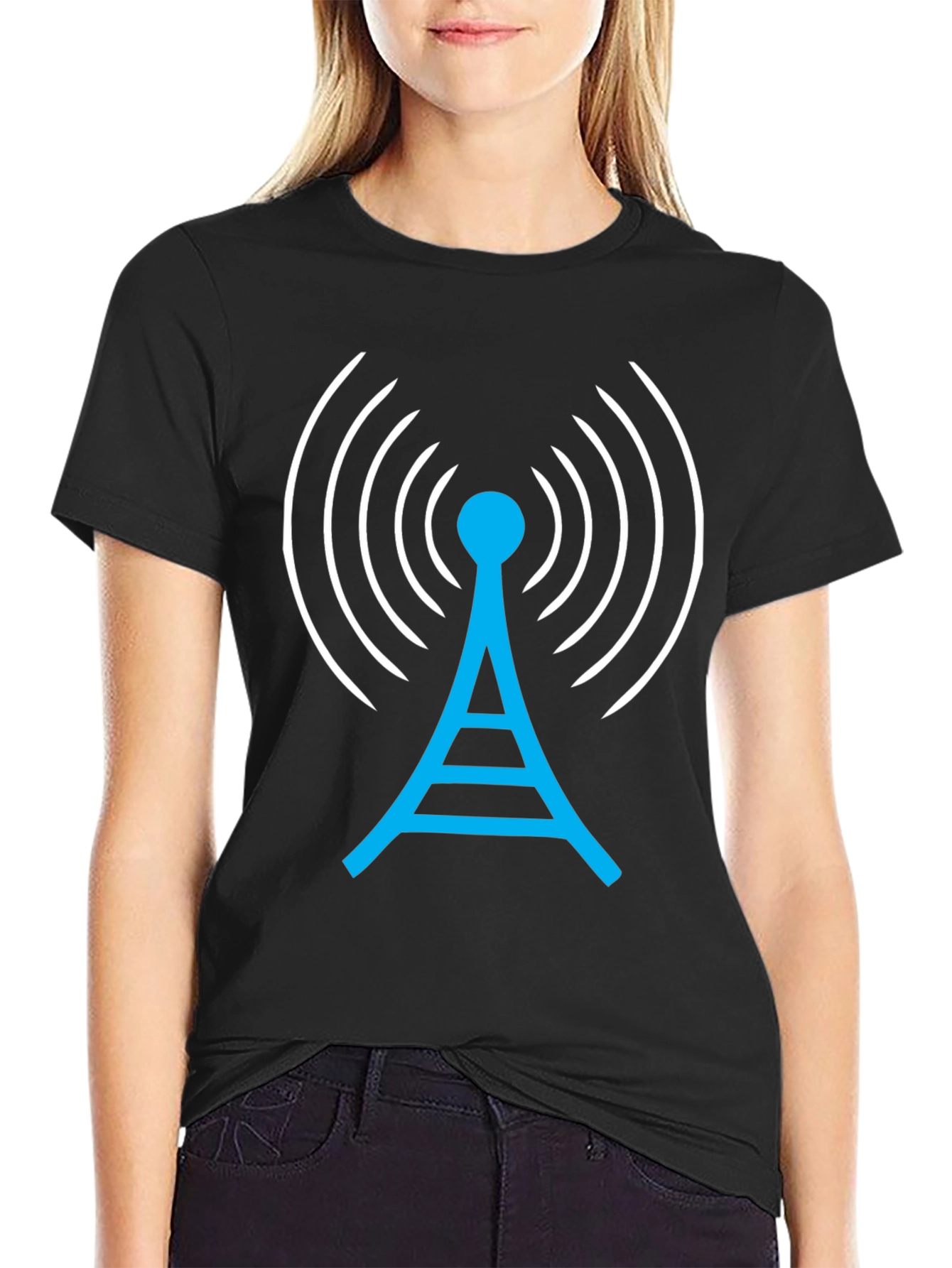 Antenna Graphic T-Shirt - Communication Signal Design