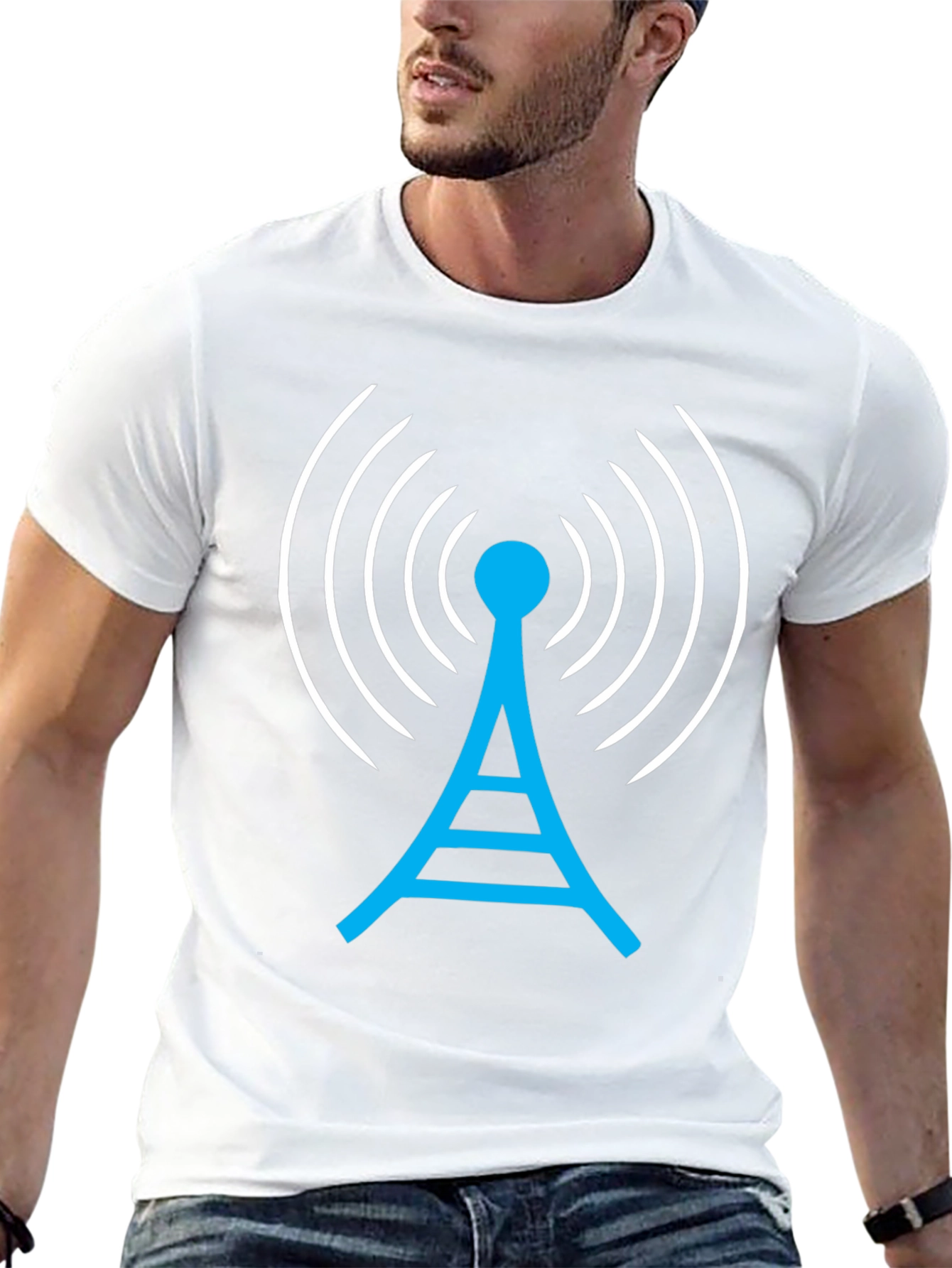 Antenna Graphic T-Shirt - Communication Signal Design