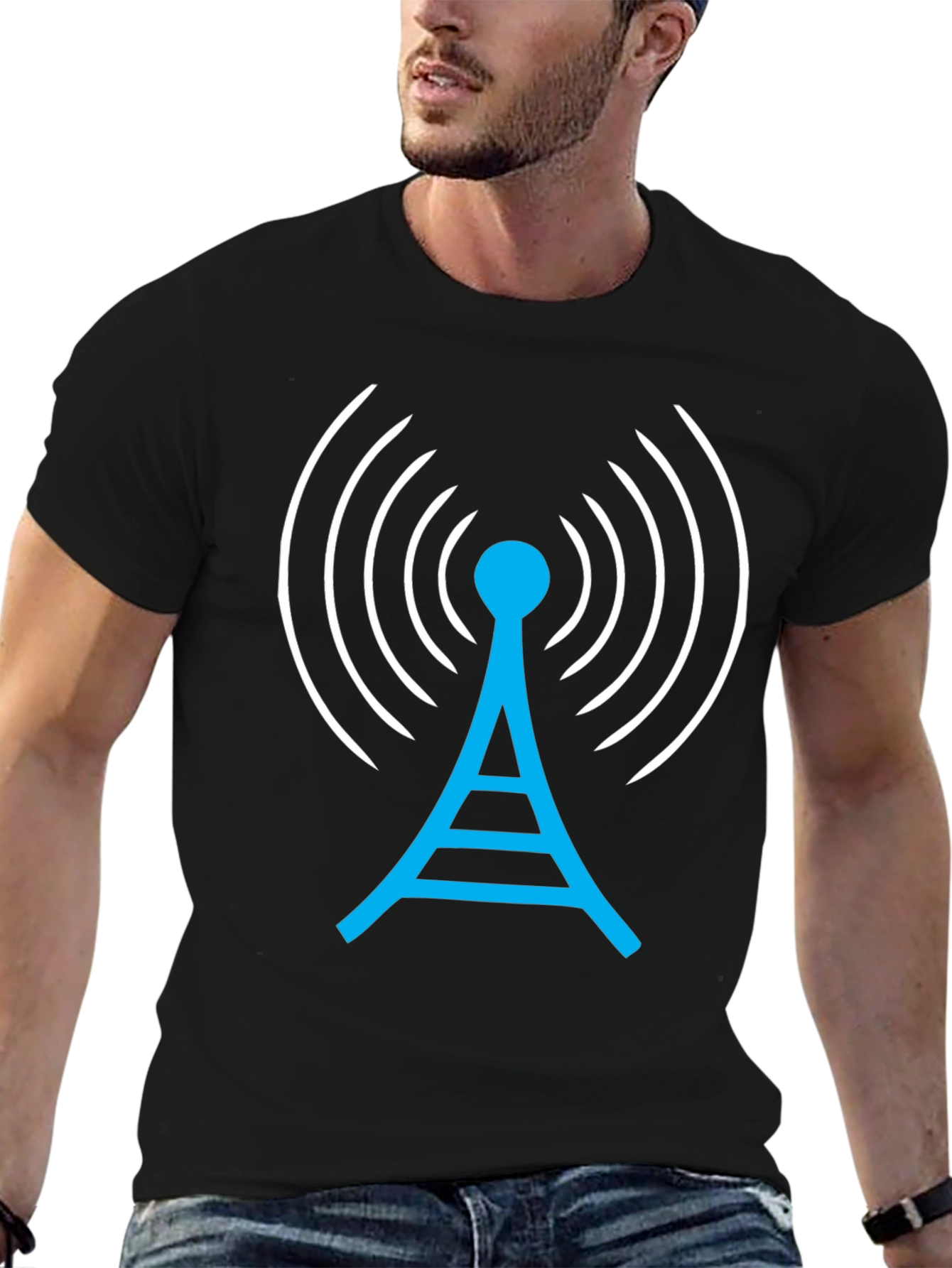 Antenna Graphic T-Shirt - Communication Signal Design