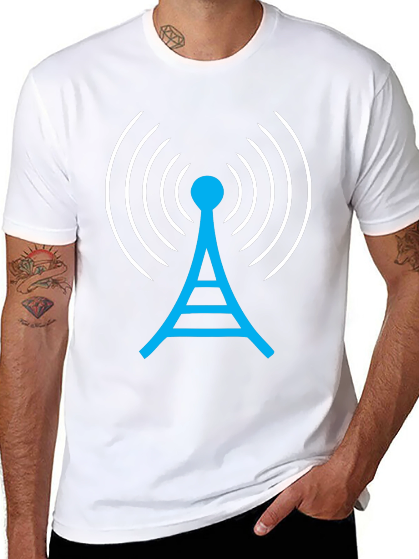 Antenna Graphic T-Shirt - Communication Signal Design