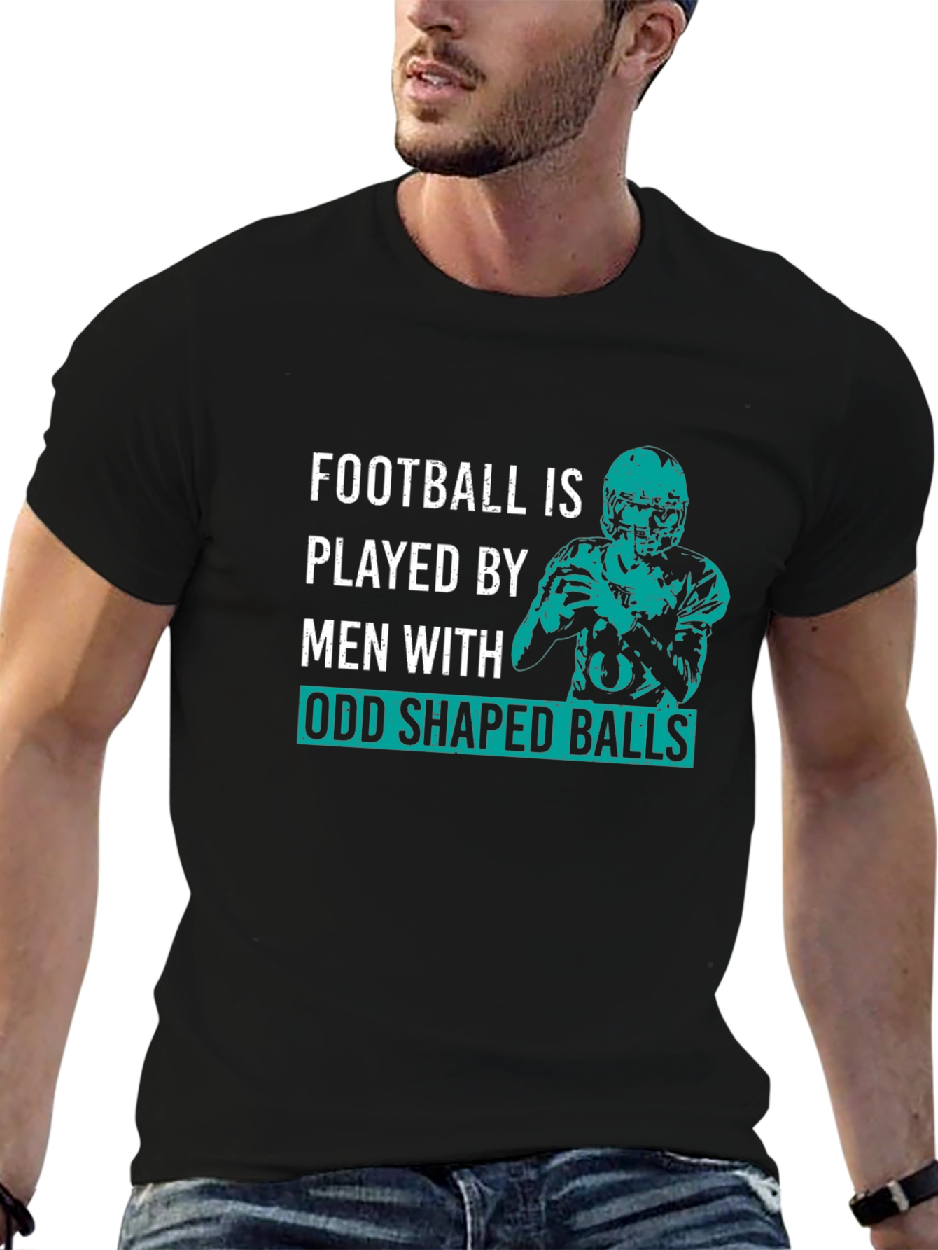 Football Odd Shaped Balls Graphic T-Shirt