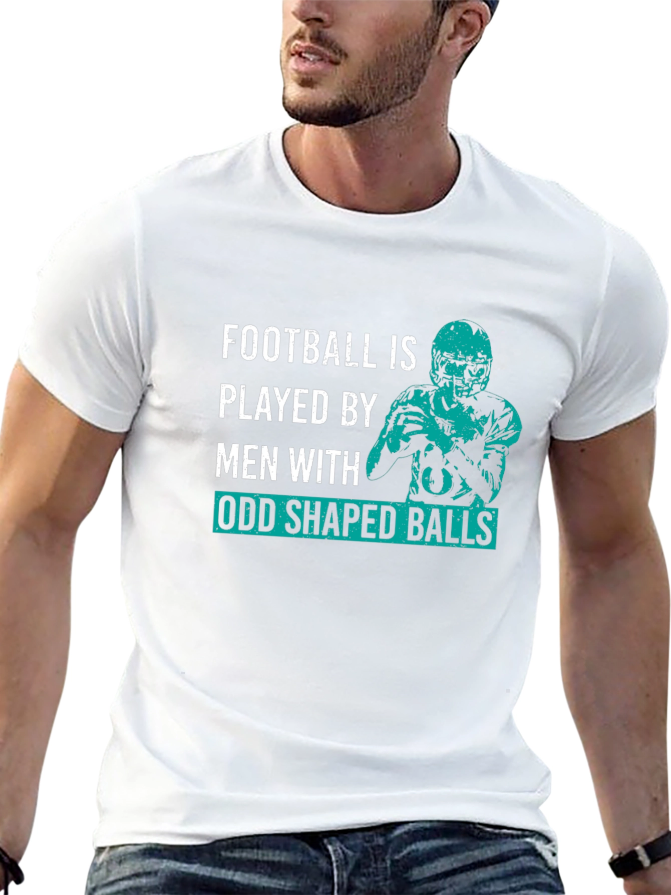Football Odd Shaped Balls Graphic T-Shirt