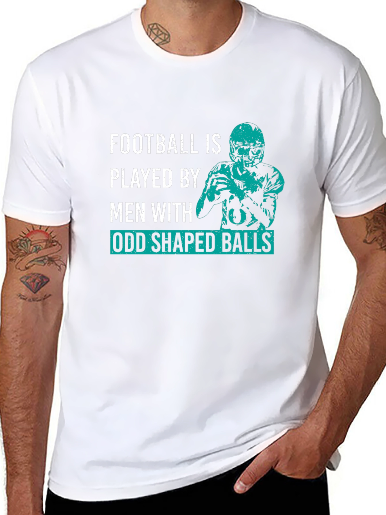 Football Odd Shaped Balls Graphic T-Shirt