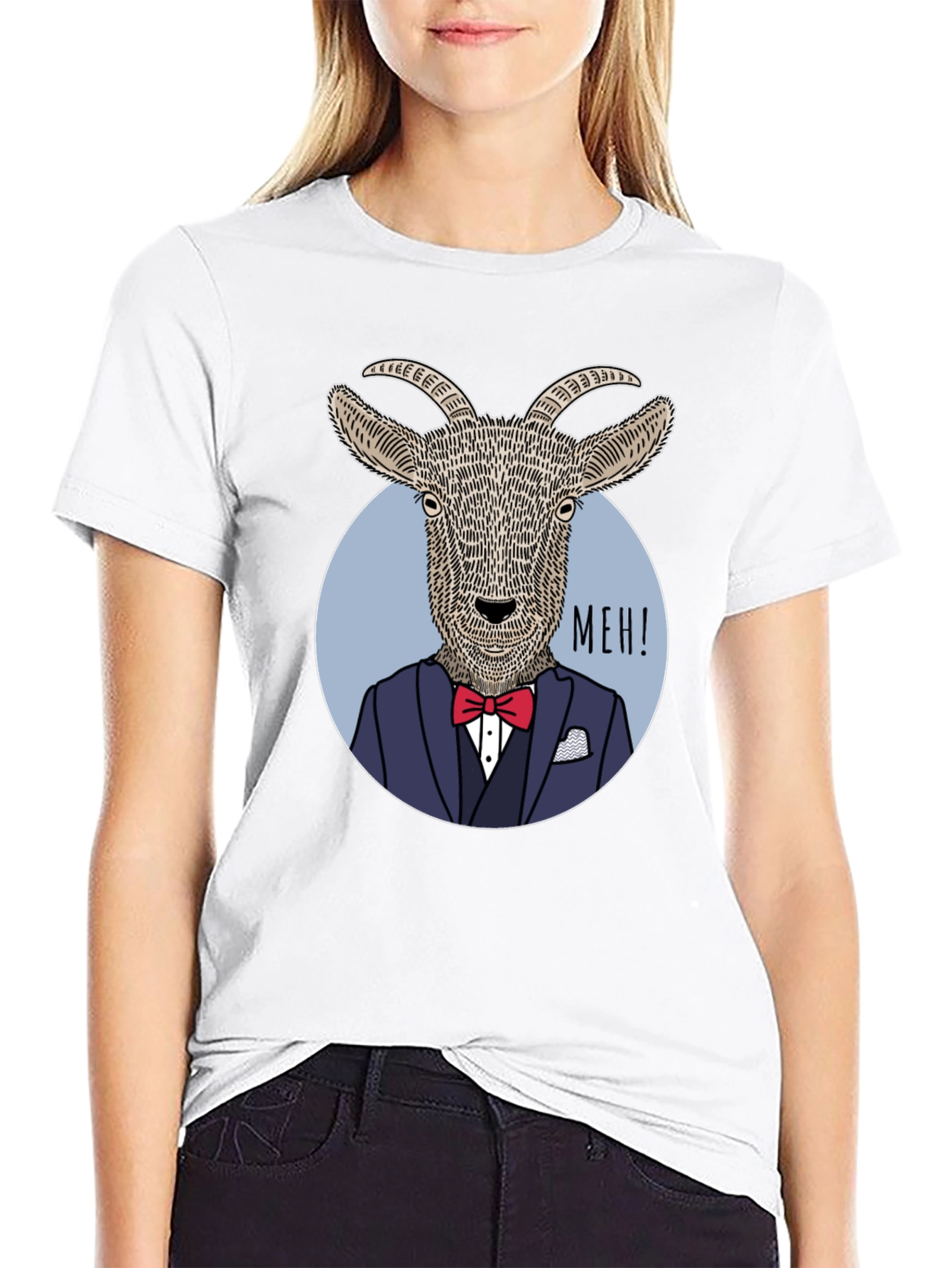 Meh Goat Tuxedo T-Shirt - Funny Animal Tee