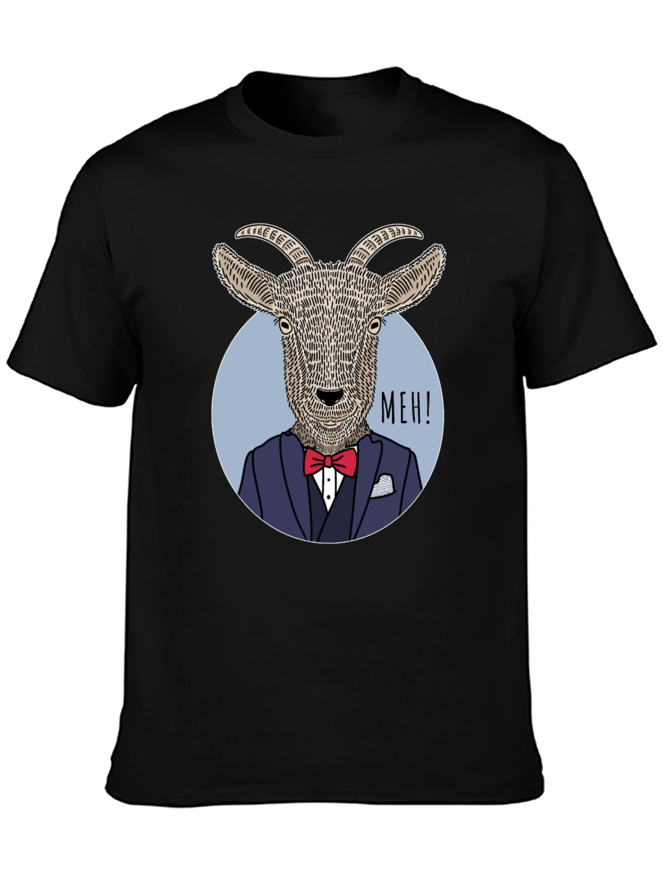 Meh Goat Tuxedo T-Shirt - Funny Animal Tee