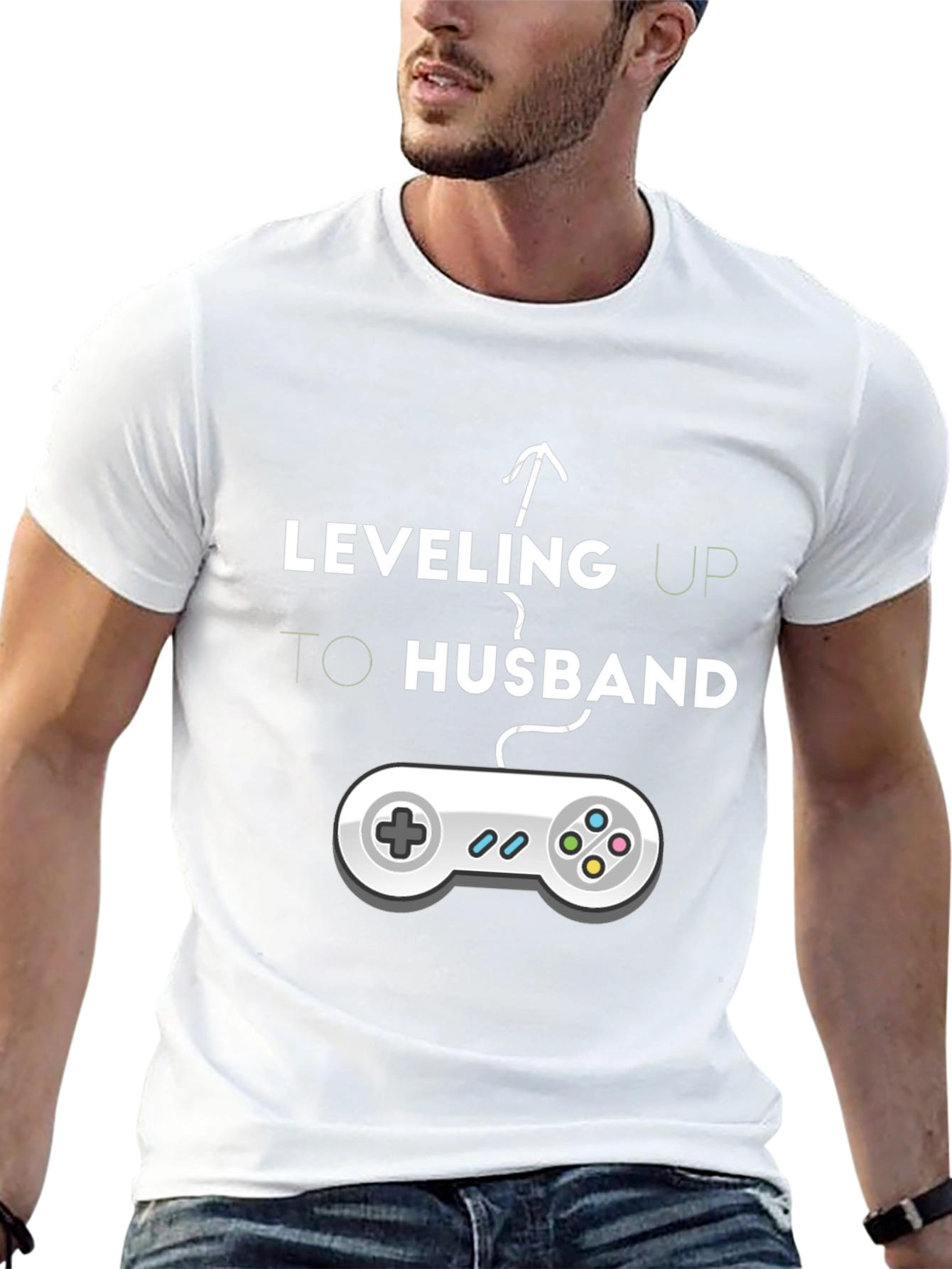 Leveling Up to Husband T-Shirt - Gamer Groom Tee