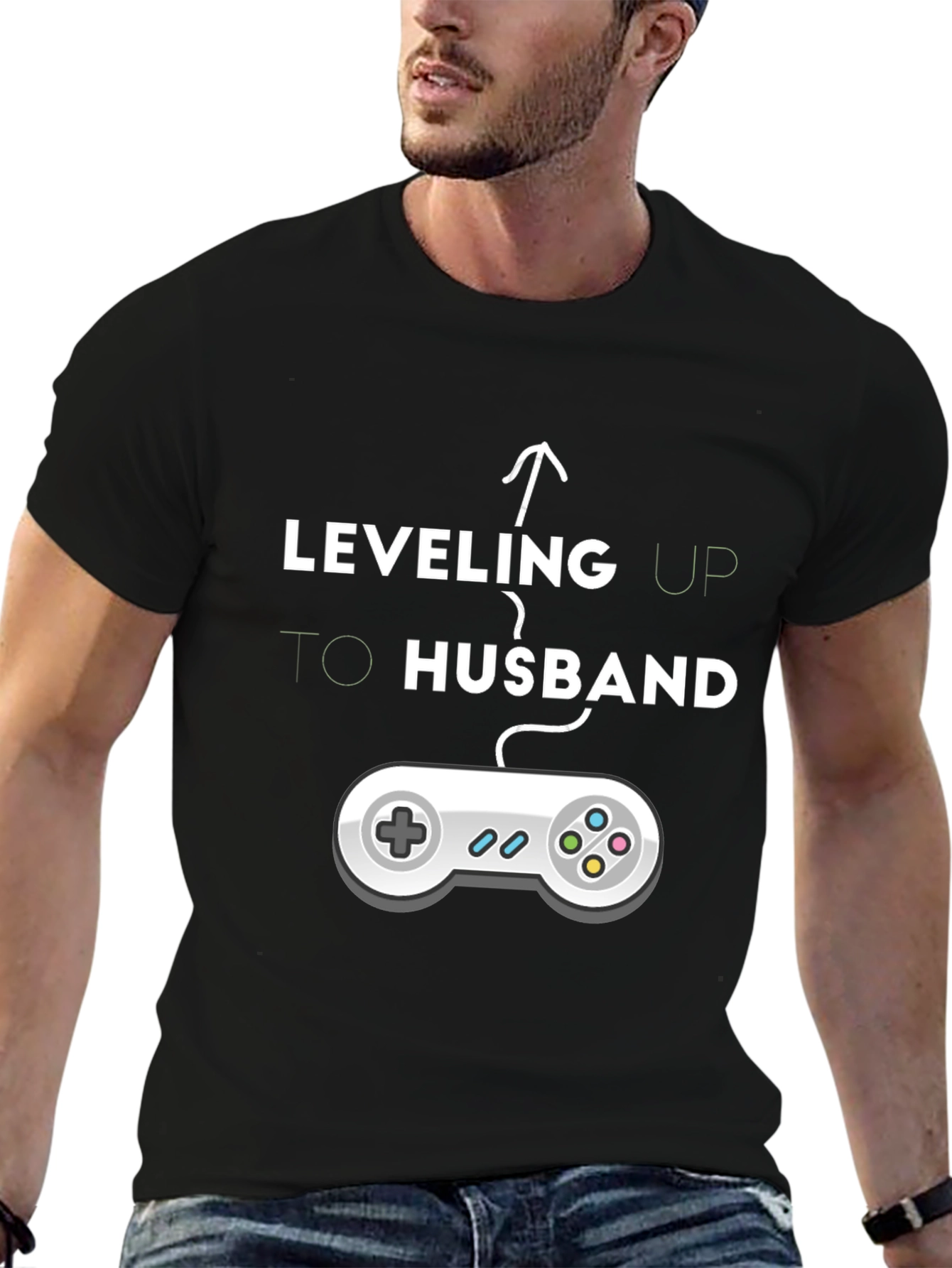 Leveling Up to Husband T-Shirt - Gamer Groom Tee