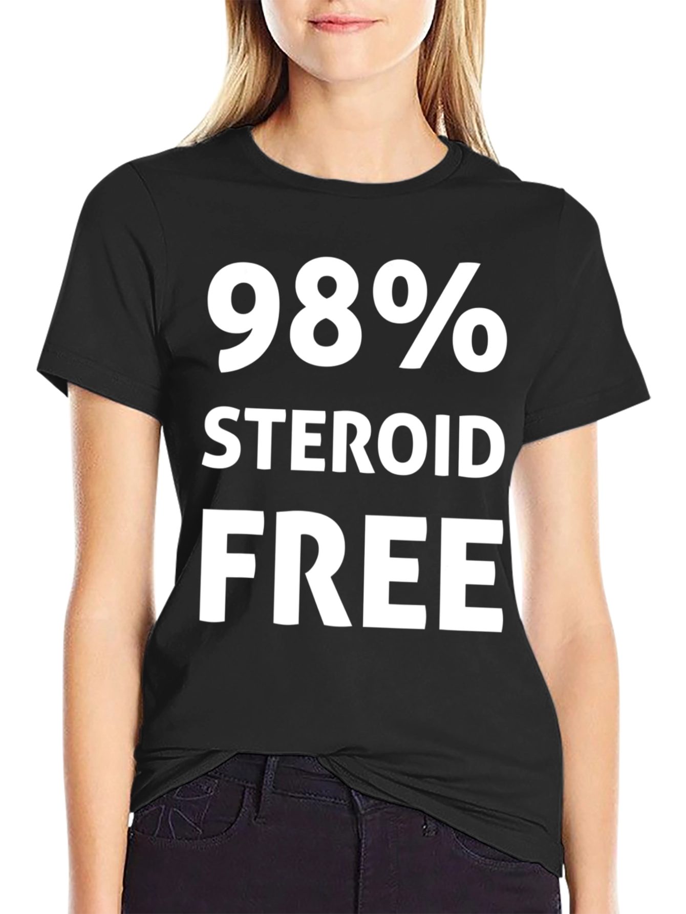 98% Steroid Free Black Graphic Tee