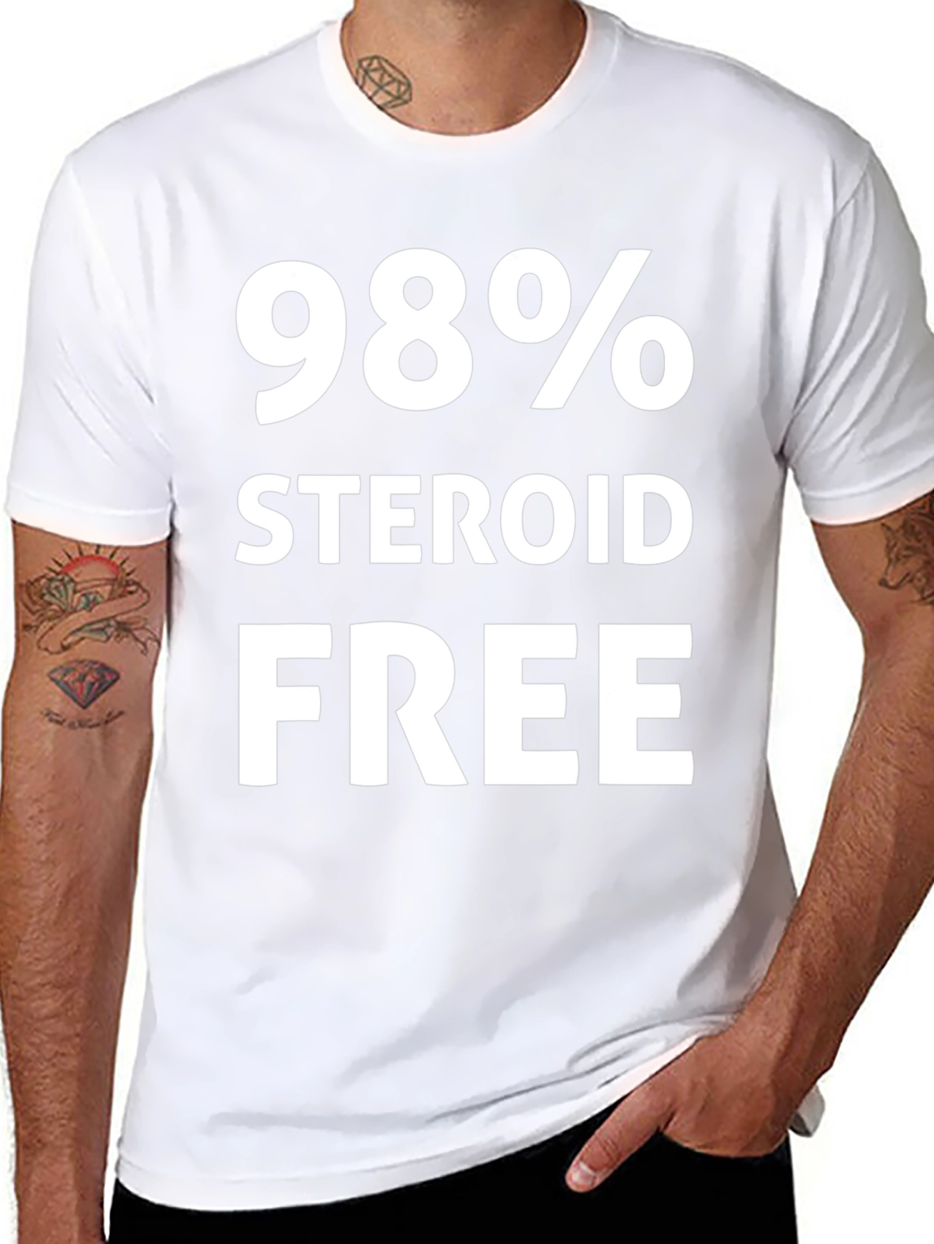 98% Steroid Free Black Graphic Tee