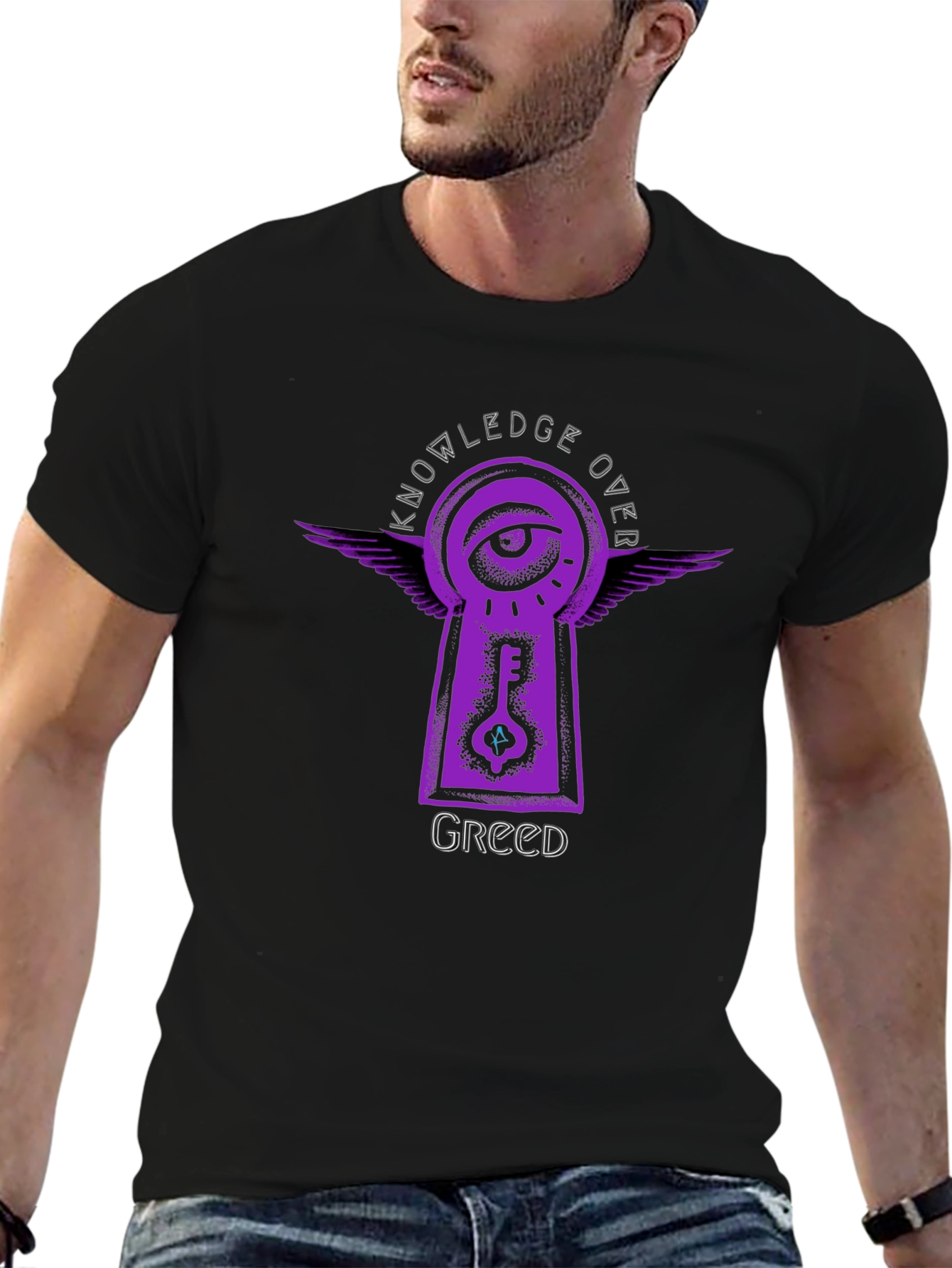 Knowledge Over Greed Graphic Tee - Unisex Black T-Shirt