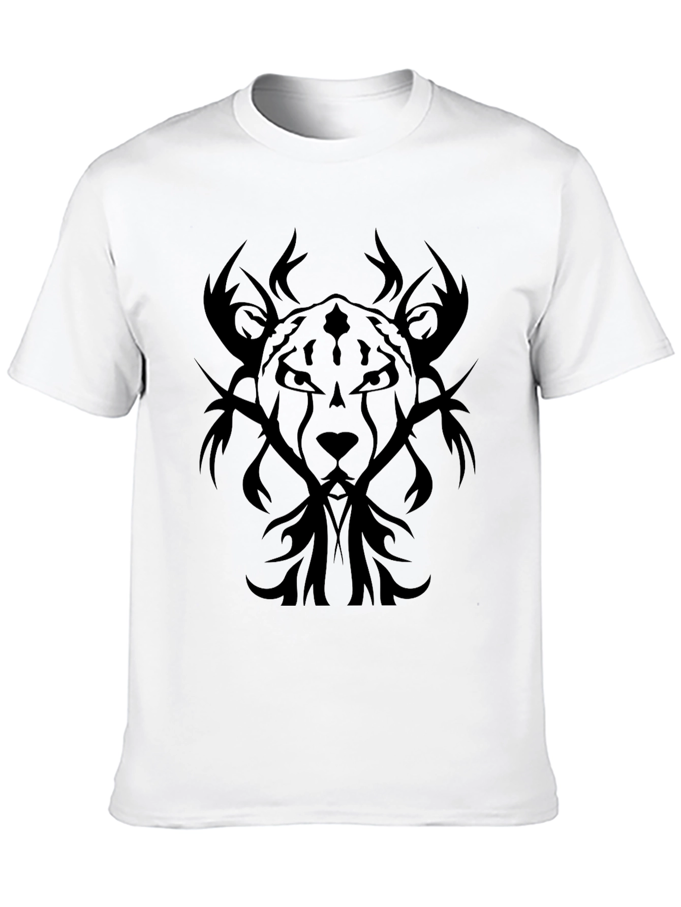 Black Tribal Lion Graphic Tee