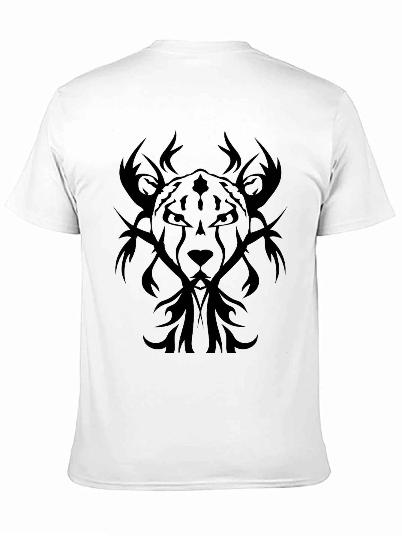 Black Tribal Lion Graphic Tee