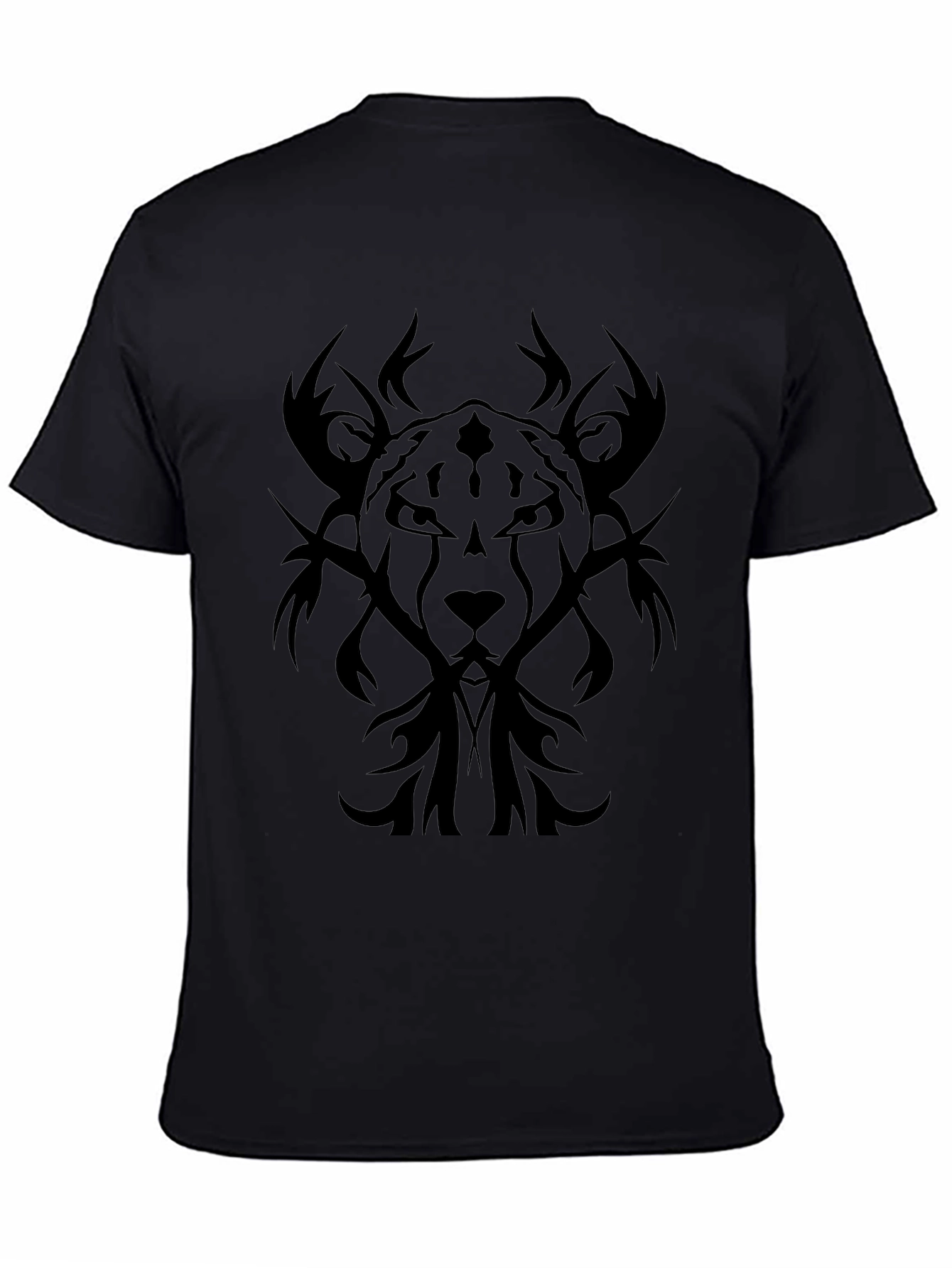 Black Tribal Lion Graphic Tee