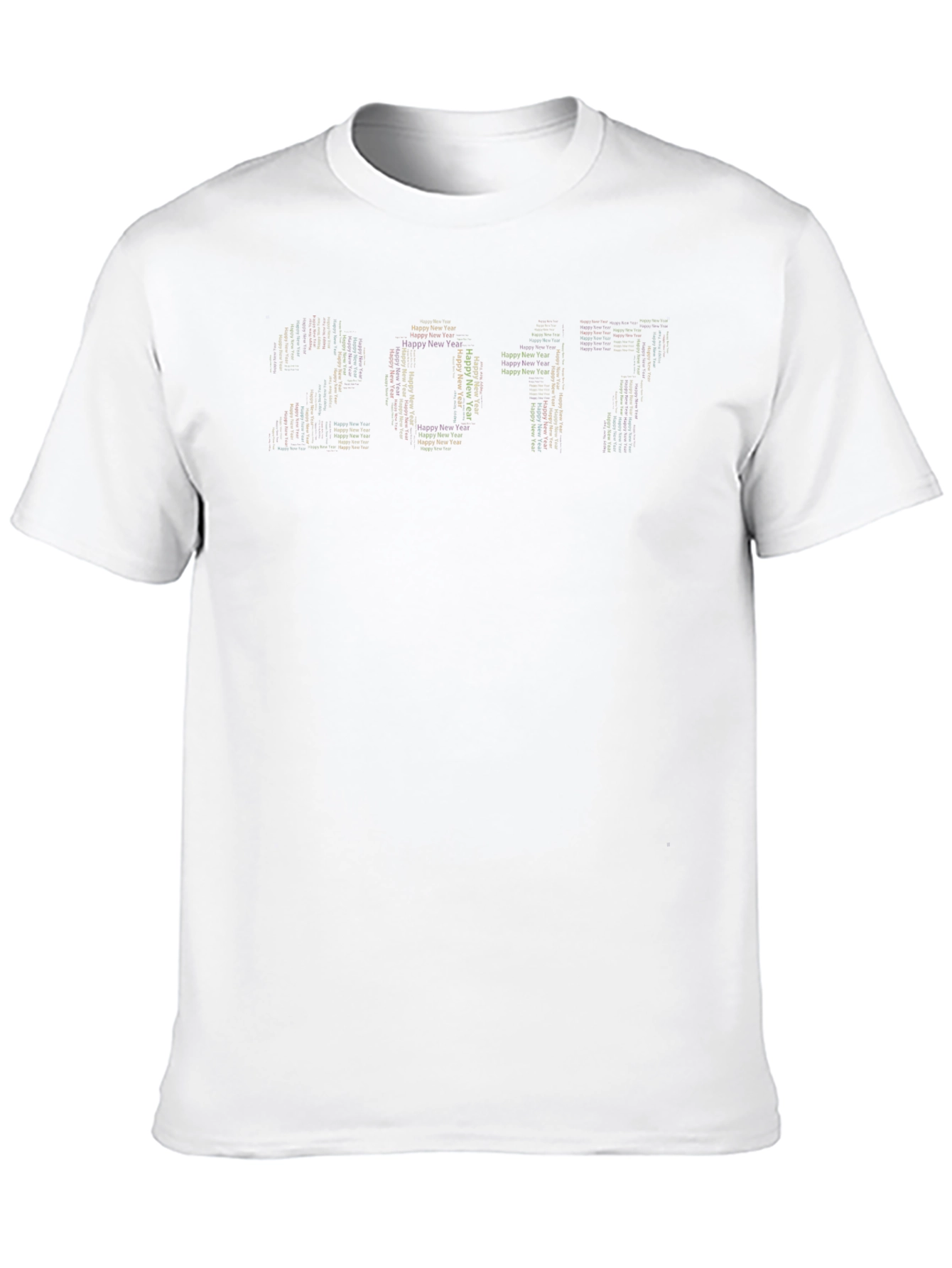 New Year 2017 Word Art Black T-Shirt