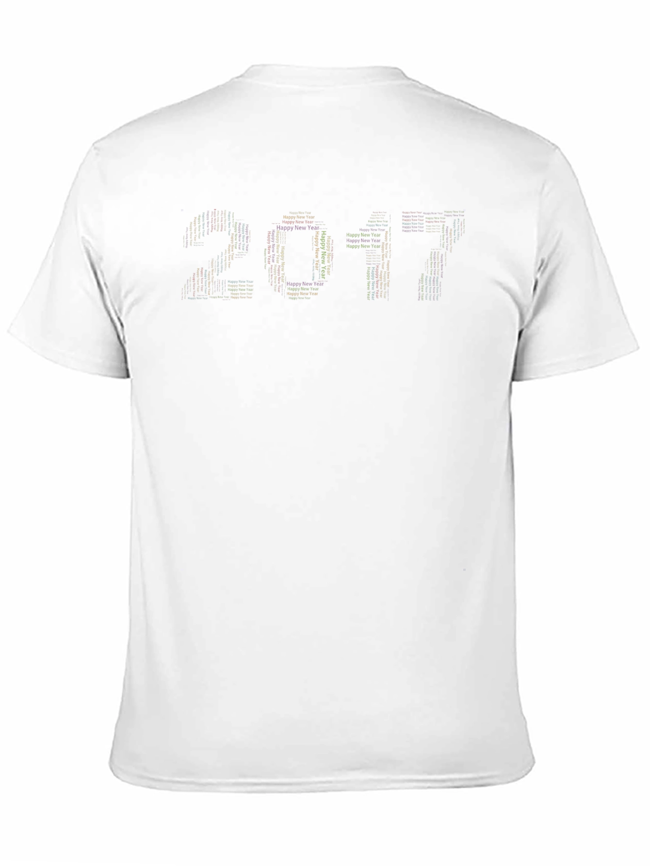 New Year 2017 Word Art Black T-Shirt