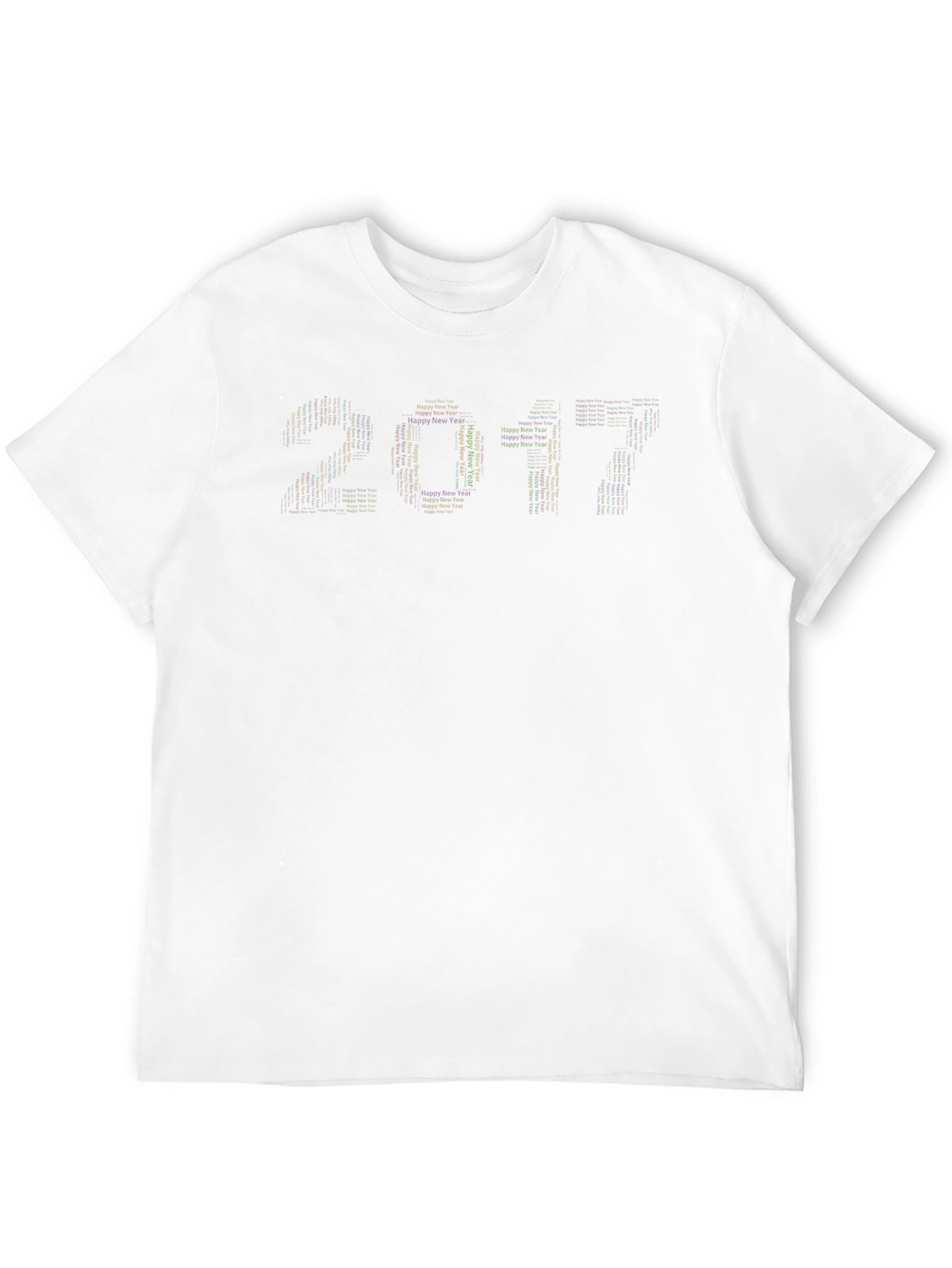 New Year 2017 Word Art Black T-Shirt
