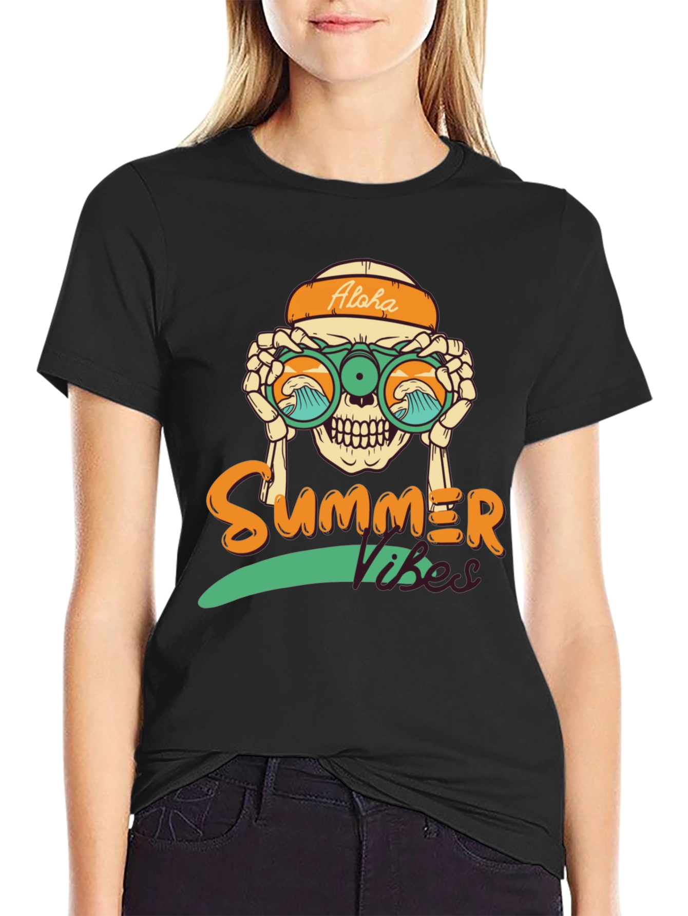 Aloha Summer Vibes Skeleton T-Shirt