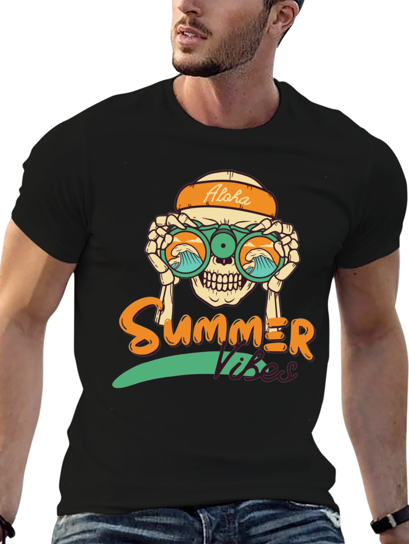 Aloha Summer Vibes Skeleton T-Shirt
