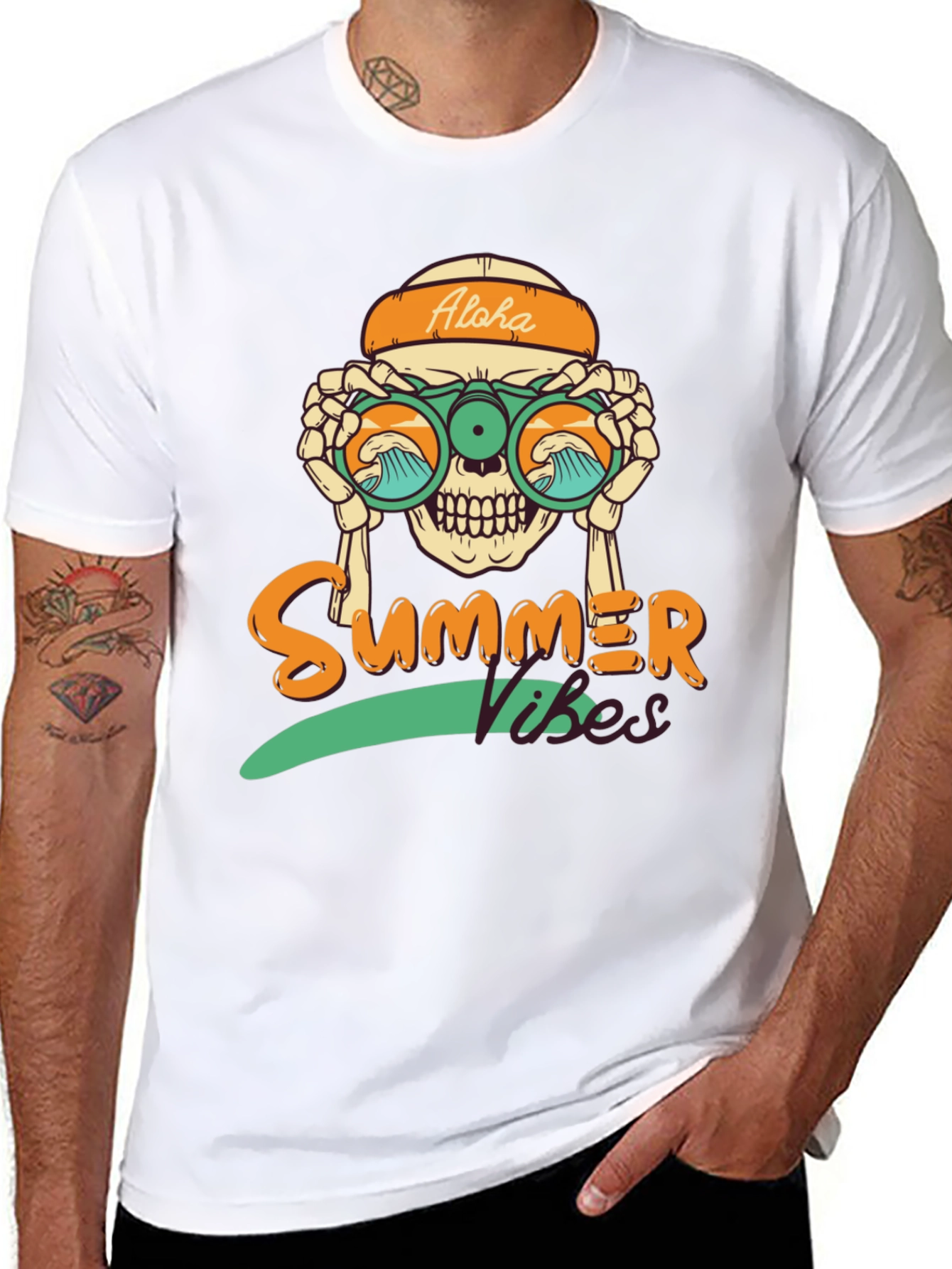 Aloha Summer Vibes Skeleton T-Shirt