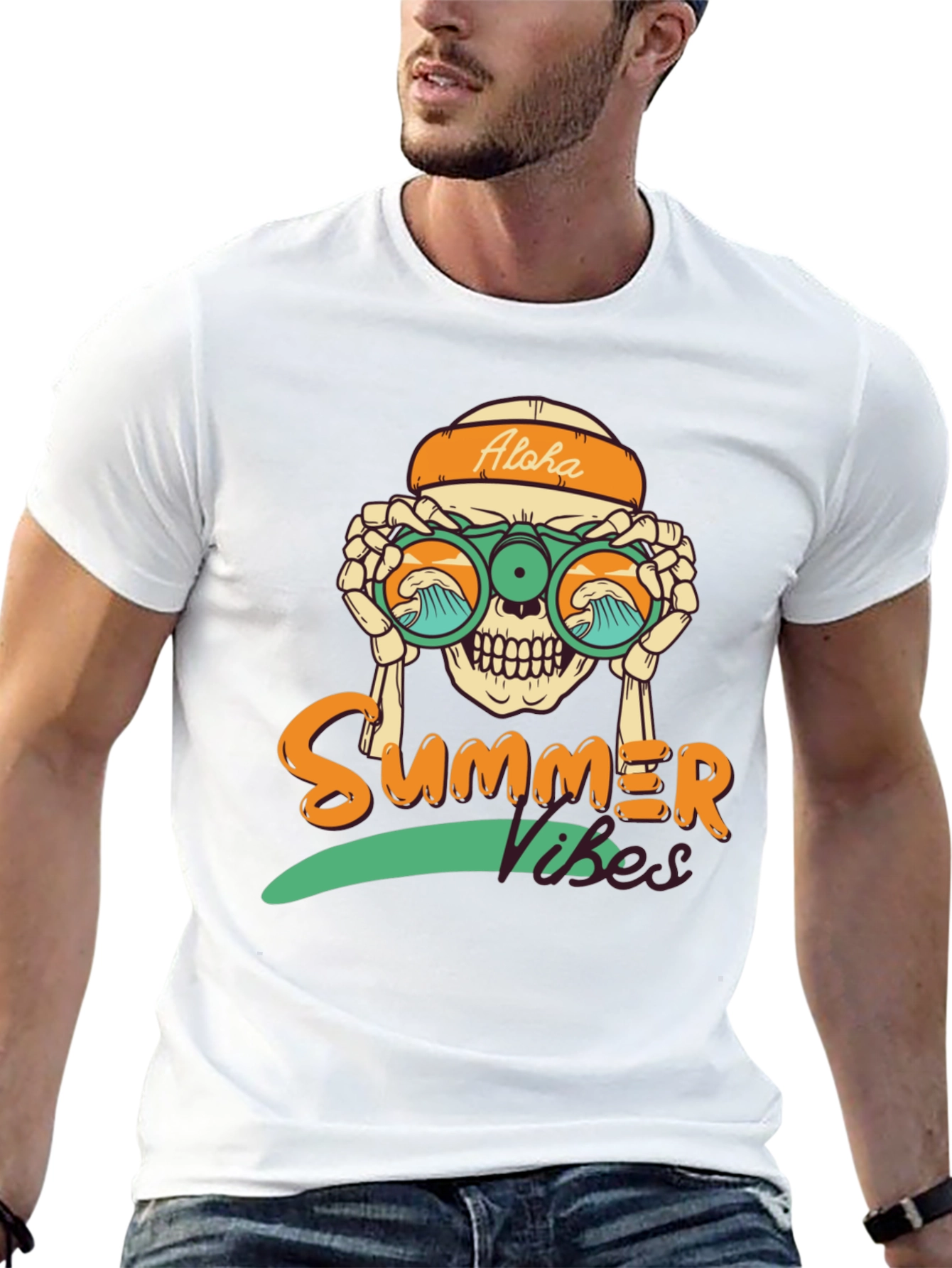 Aloha Summer Vibes Skeleton T-Shirt
