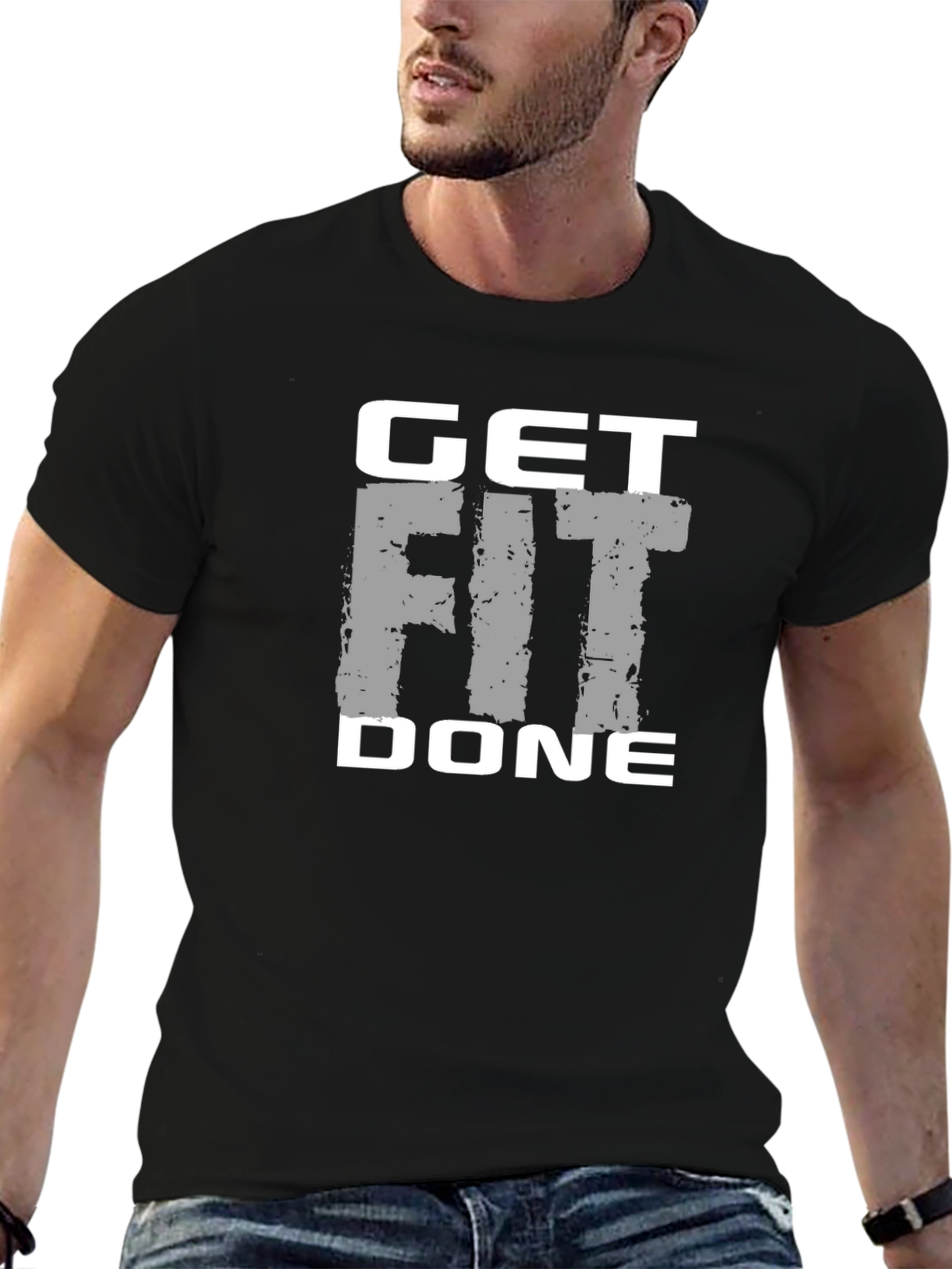 Get Fit Done T-Shirt - Mens Black Fitness Tee