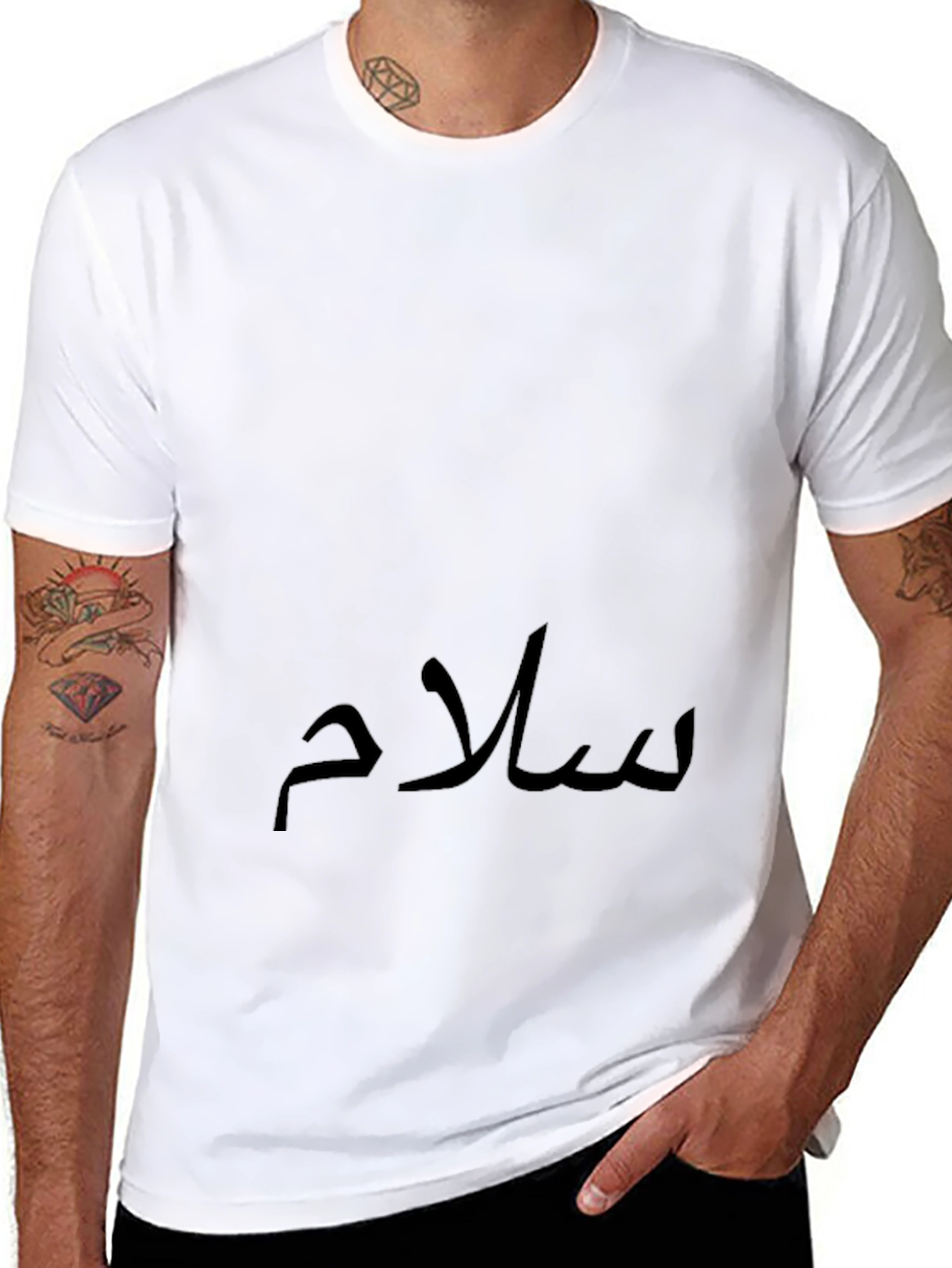 Mens Black T-Shirt with Arabic Text