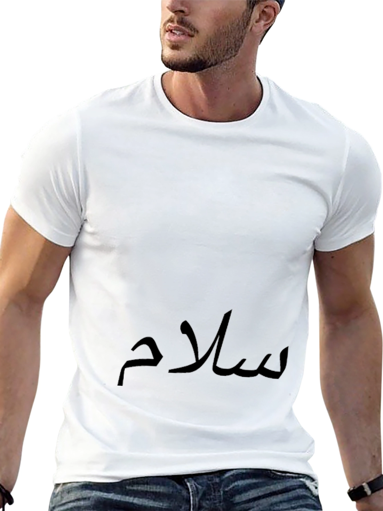 Mens Black T-Shirt with Arabic Text