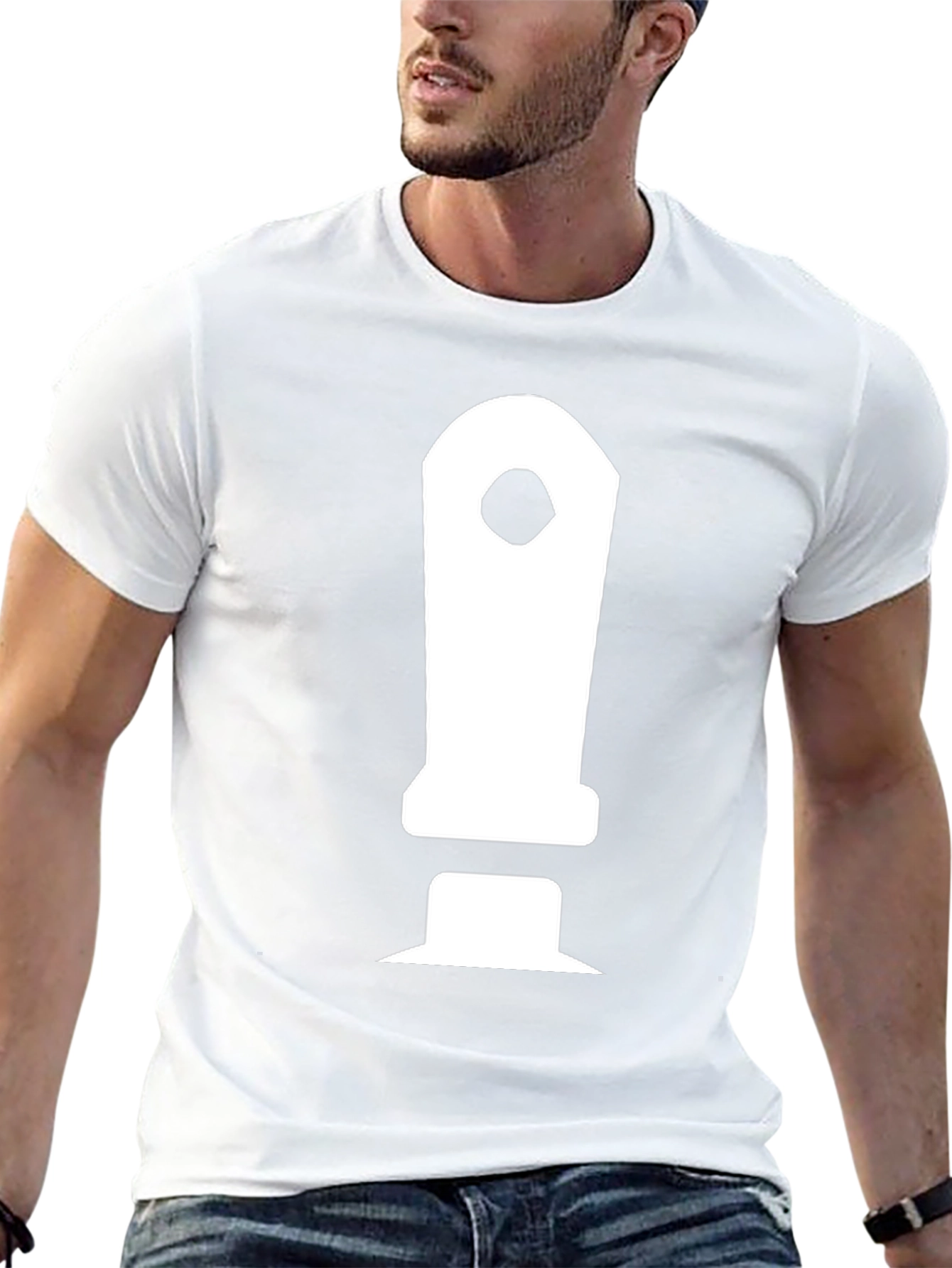 Mens Black T-Shirt with White Controller Graphic