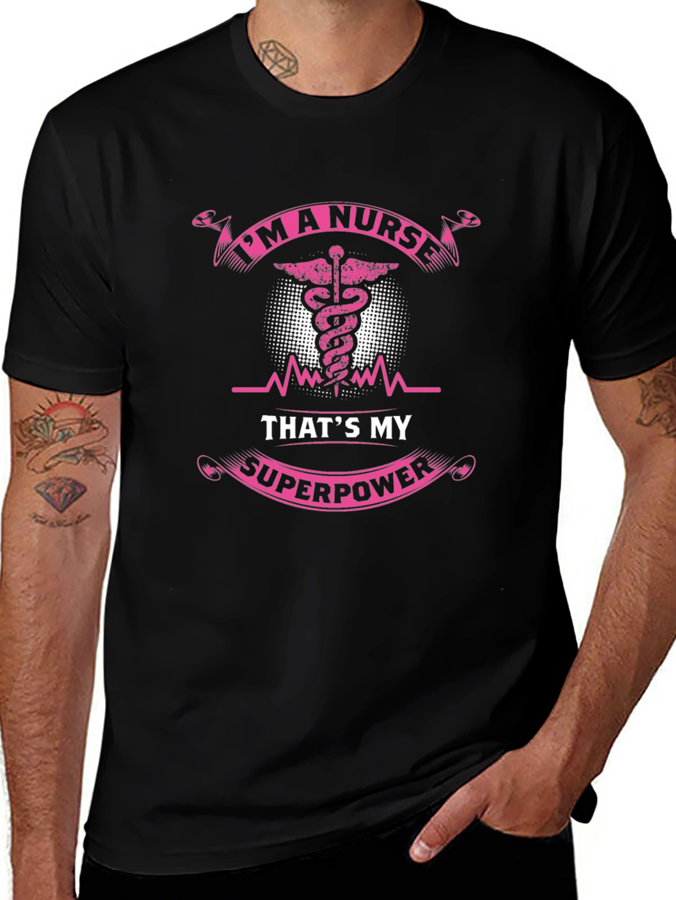 Im A Nurse Thats My Superpower Black T-Shirt