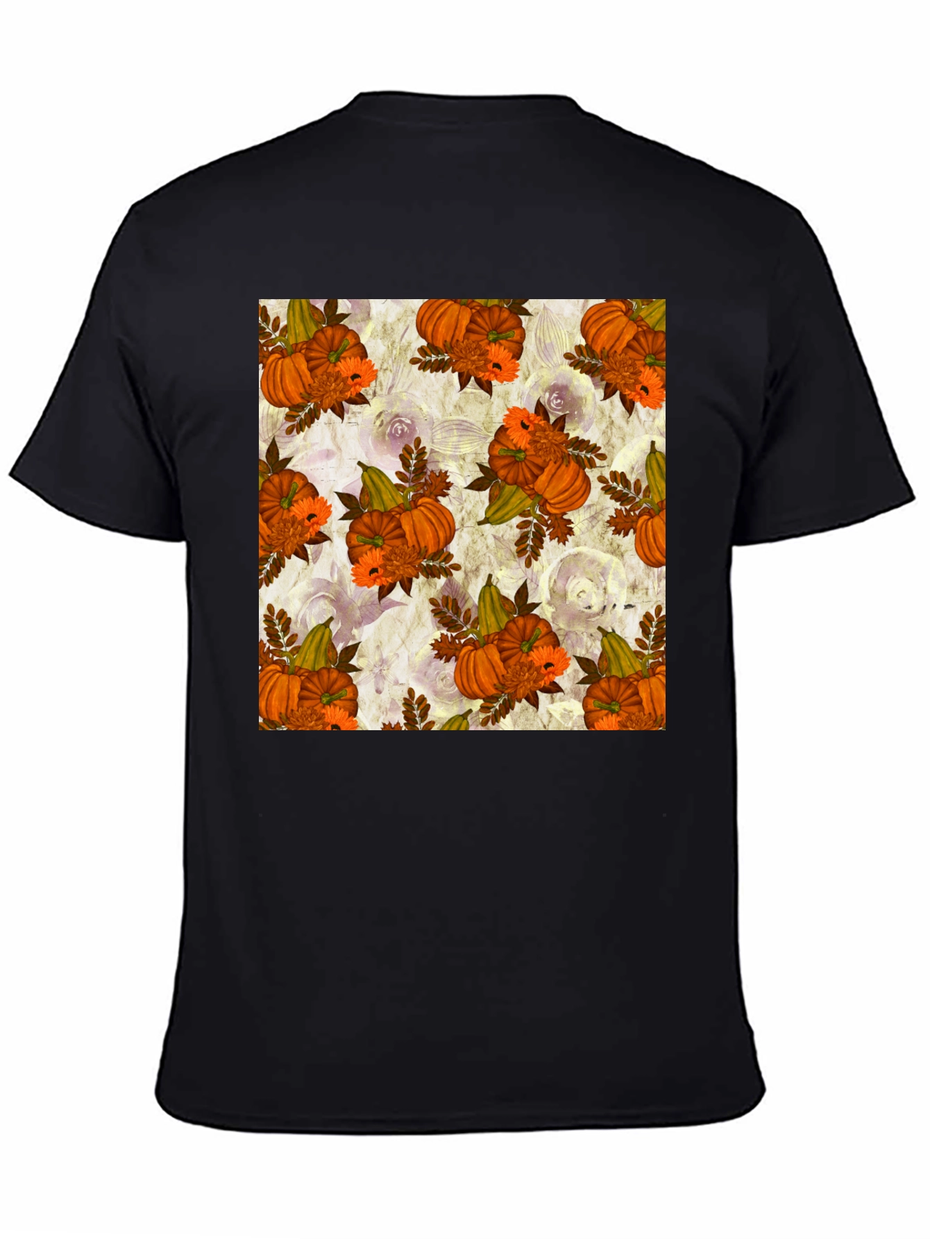 Pumpkin Floral Print Tee - Seasonal Style