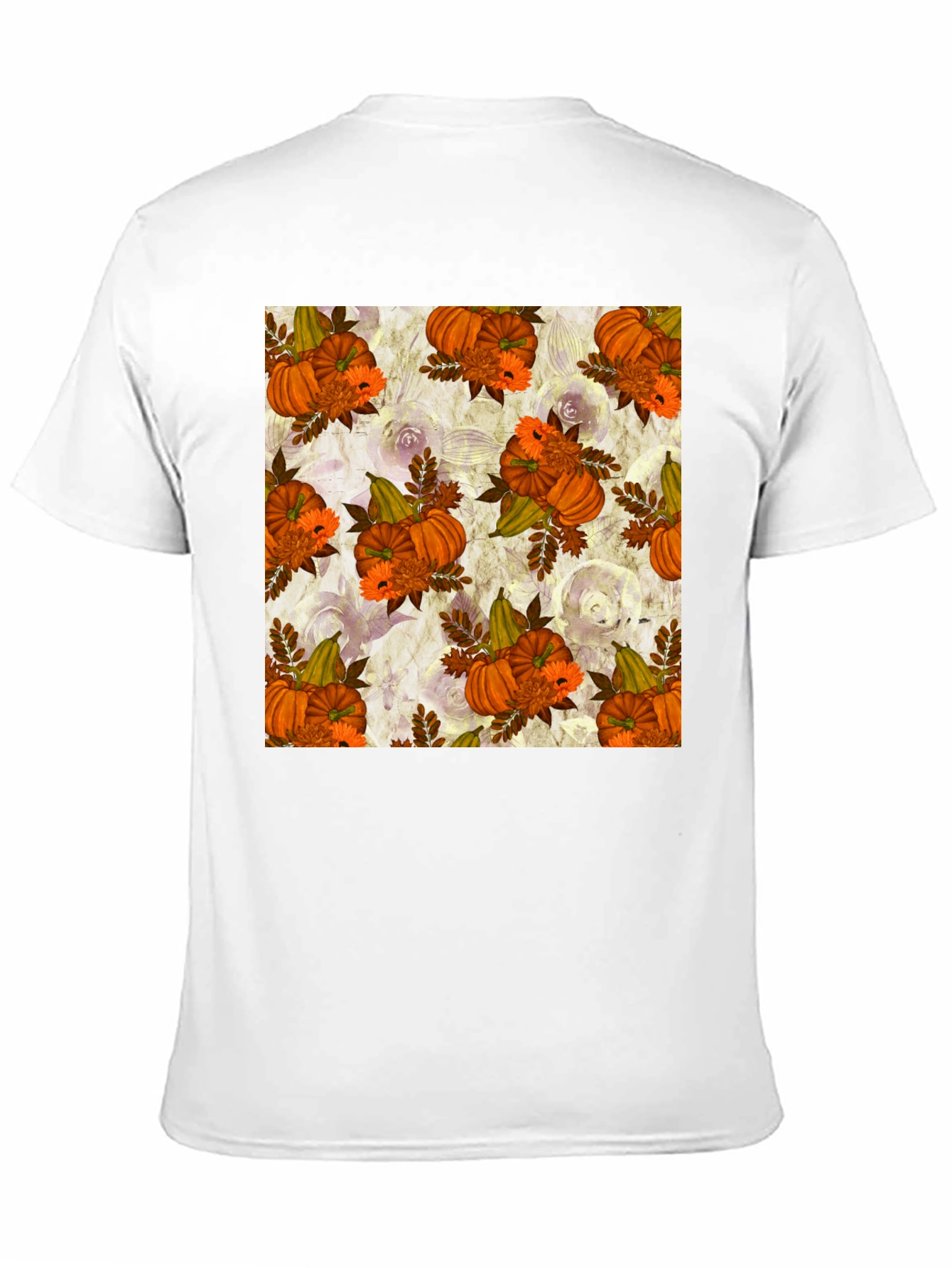 Pumpkin Floral Print Tee - Seasonal Style