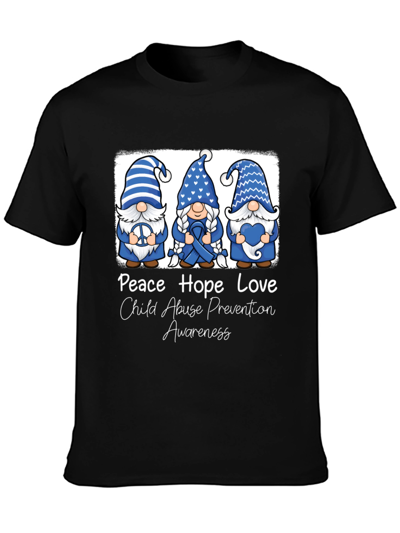 Peace Hope Love Child Abuse Prevention Awareness T-Shirt